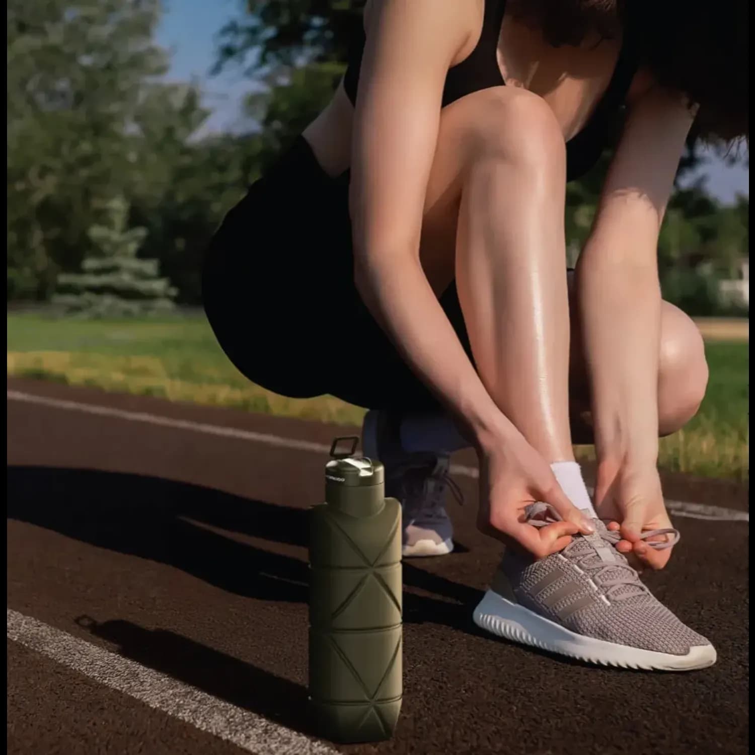 Porodo Silicone Bottle - Fold-Flat Leakproof 700mL, Green — Green 2
