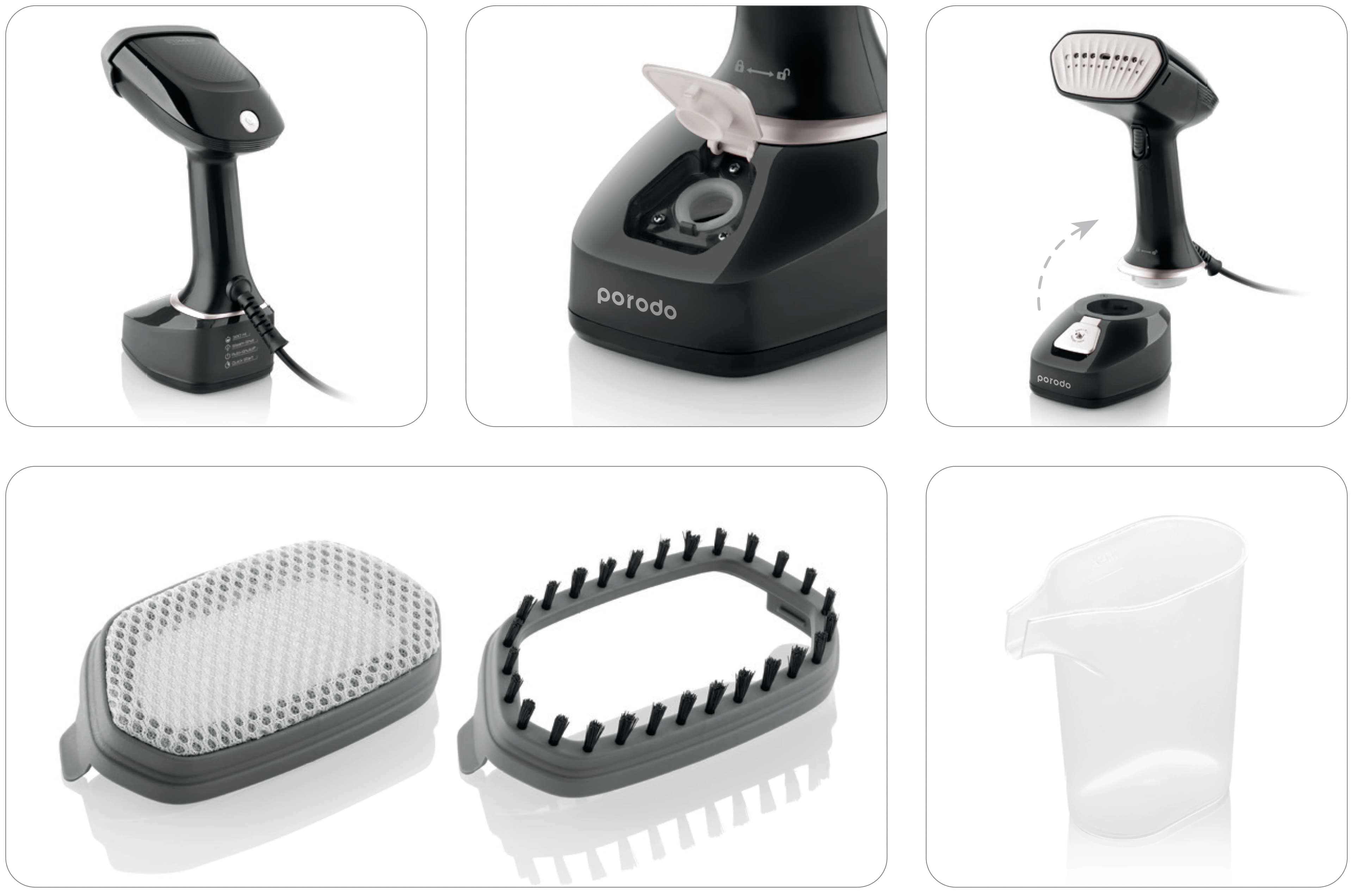 Porodo Lifestyle Continues Powerful Steamer Ceramic Iron Plate 1700W 4