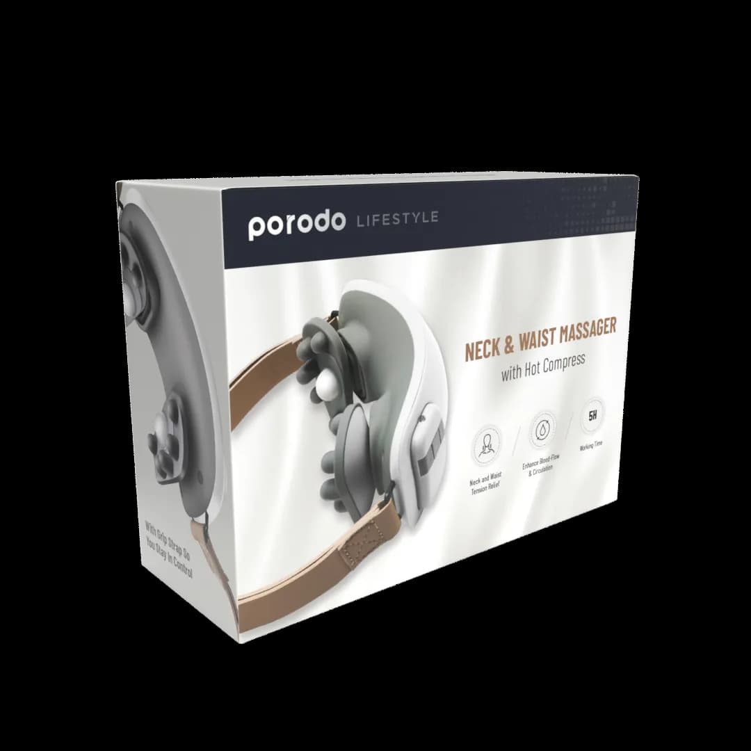Porodo Lifestyle Neck Massager with Remote Controller - White 2