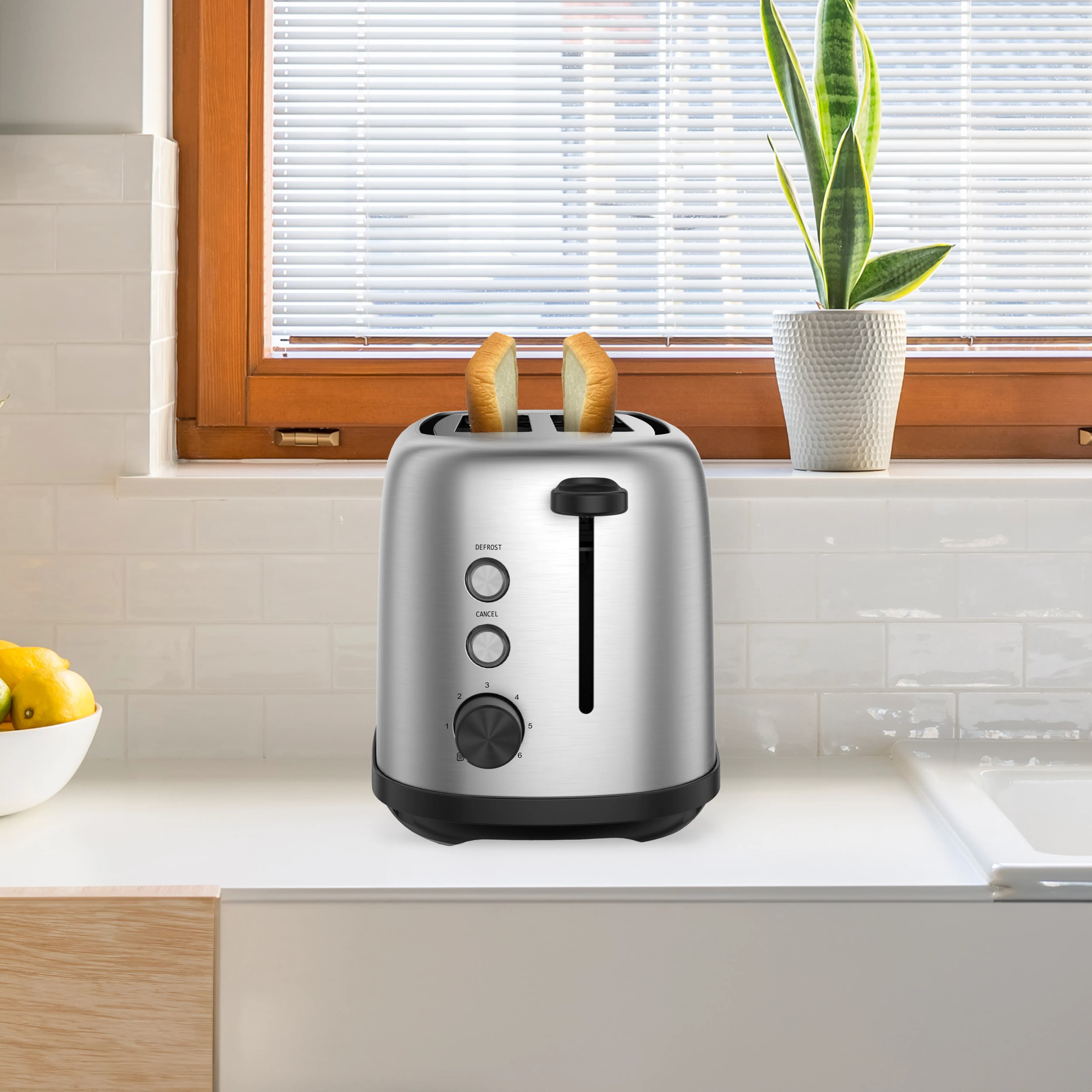 Porodo LifeStyle Golden Brown Toaster with Defrost Function - 750W 4