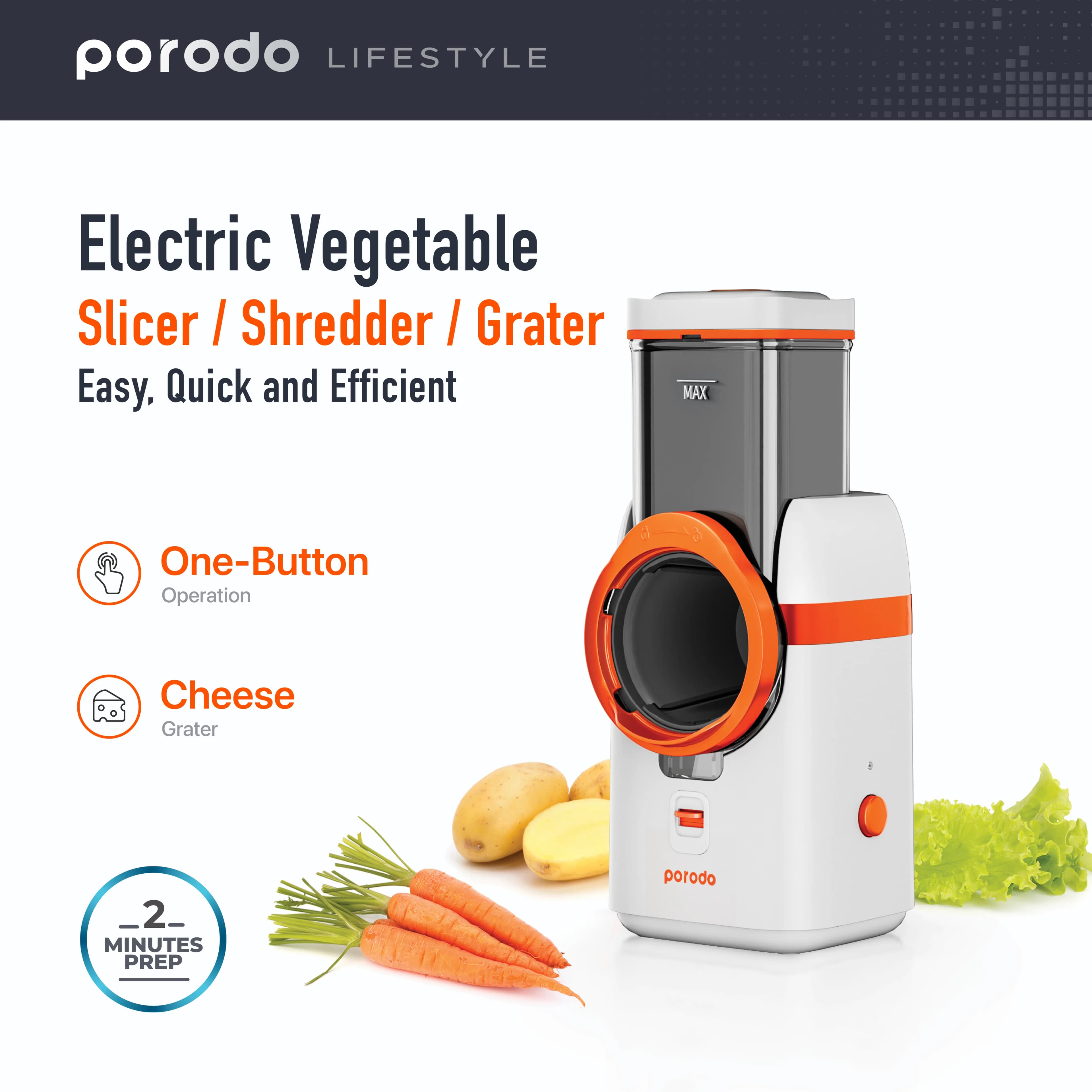 Porodo LifeStyle Vegetable Cutter - White 3