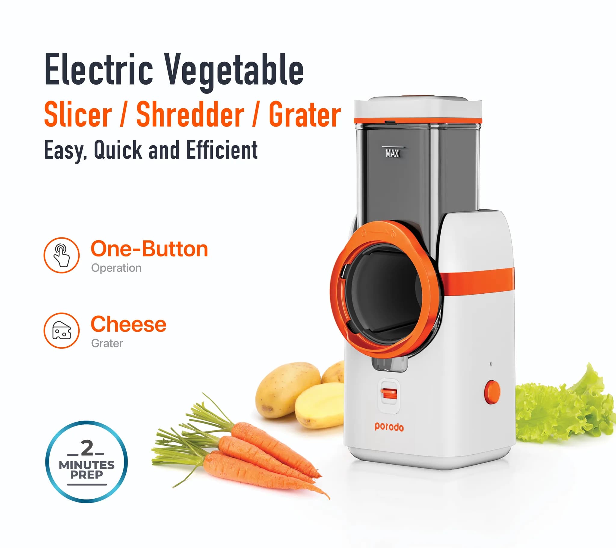 Porodo LifeStyle Vegetable Cutter - White 4