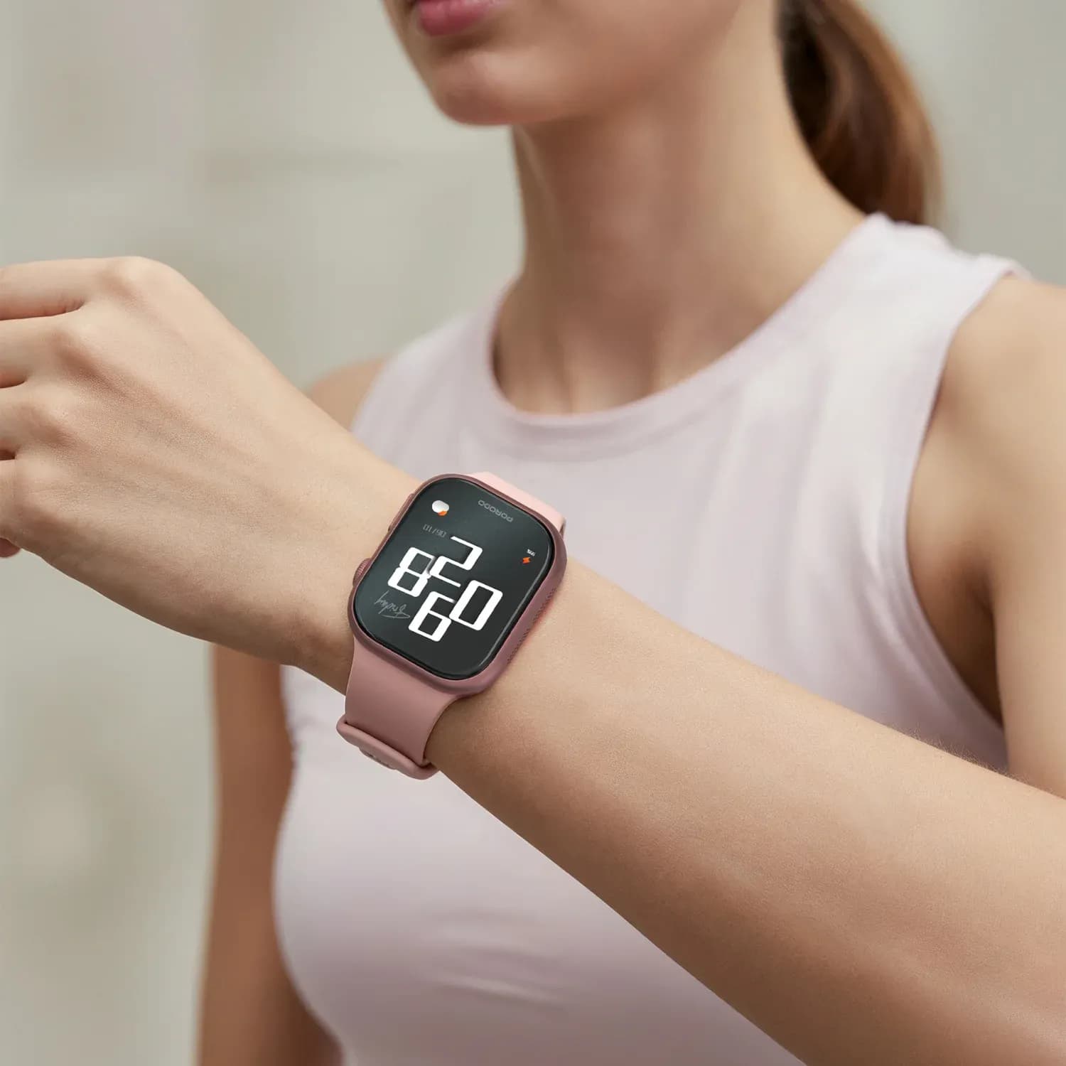 Porodo Smart Watch AeroFit II - 2.01" IPS, Rose Gold — Black 3