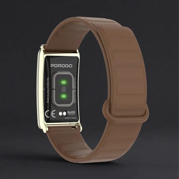 Porodo Fitband Trackfit X - Screenless Magnetic, Brown — White 5