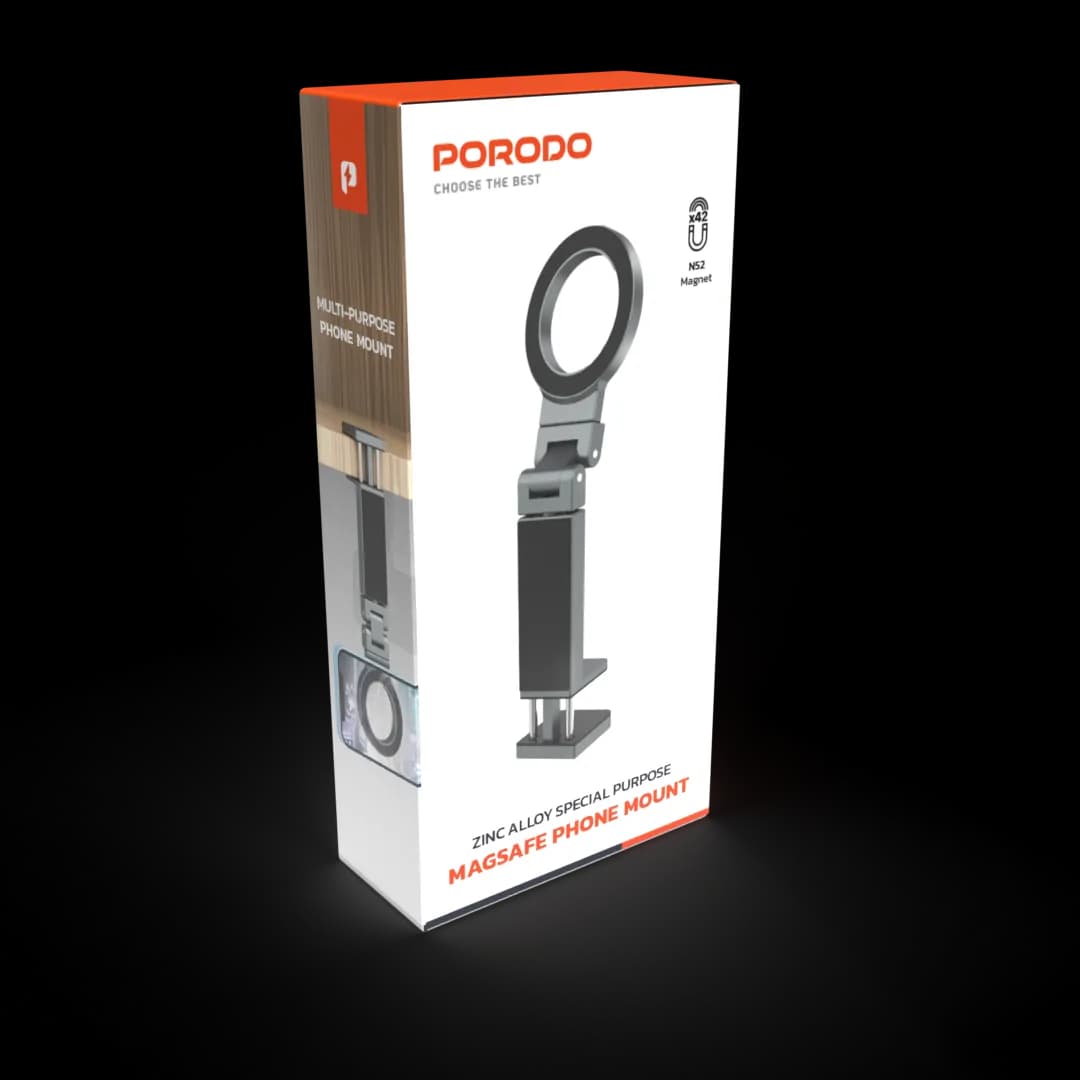 Porodo Zinc Alloy Special Purpose MagSafe Phone Mount - Black 3