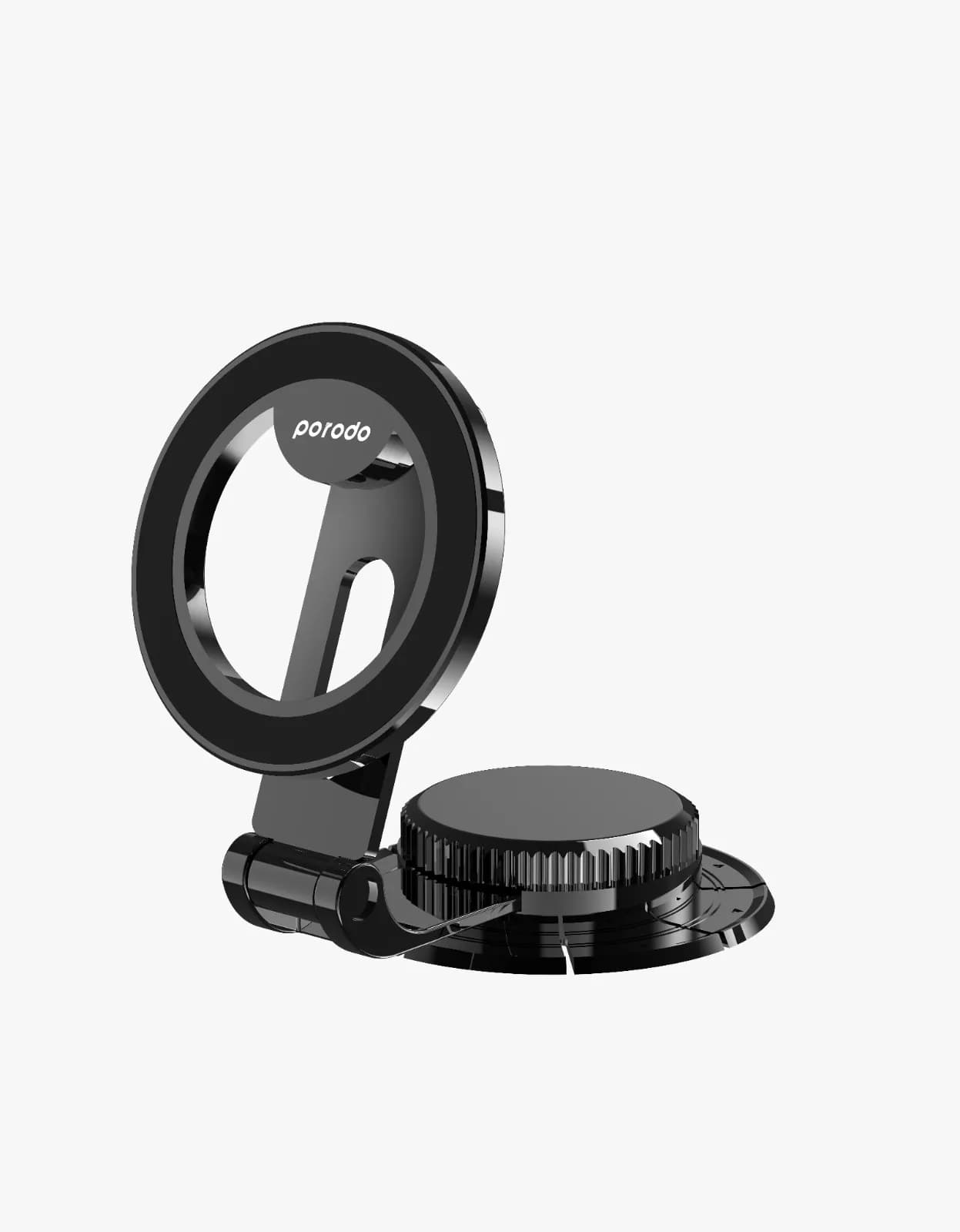 Porodo Zinc Alloy Magsafe Dash Mount 360° Rotating Base - Black 1 Porodo Zinc Alloy Magsafe Dash Mount 360° Rotating Base - Black 1