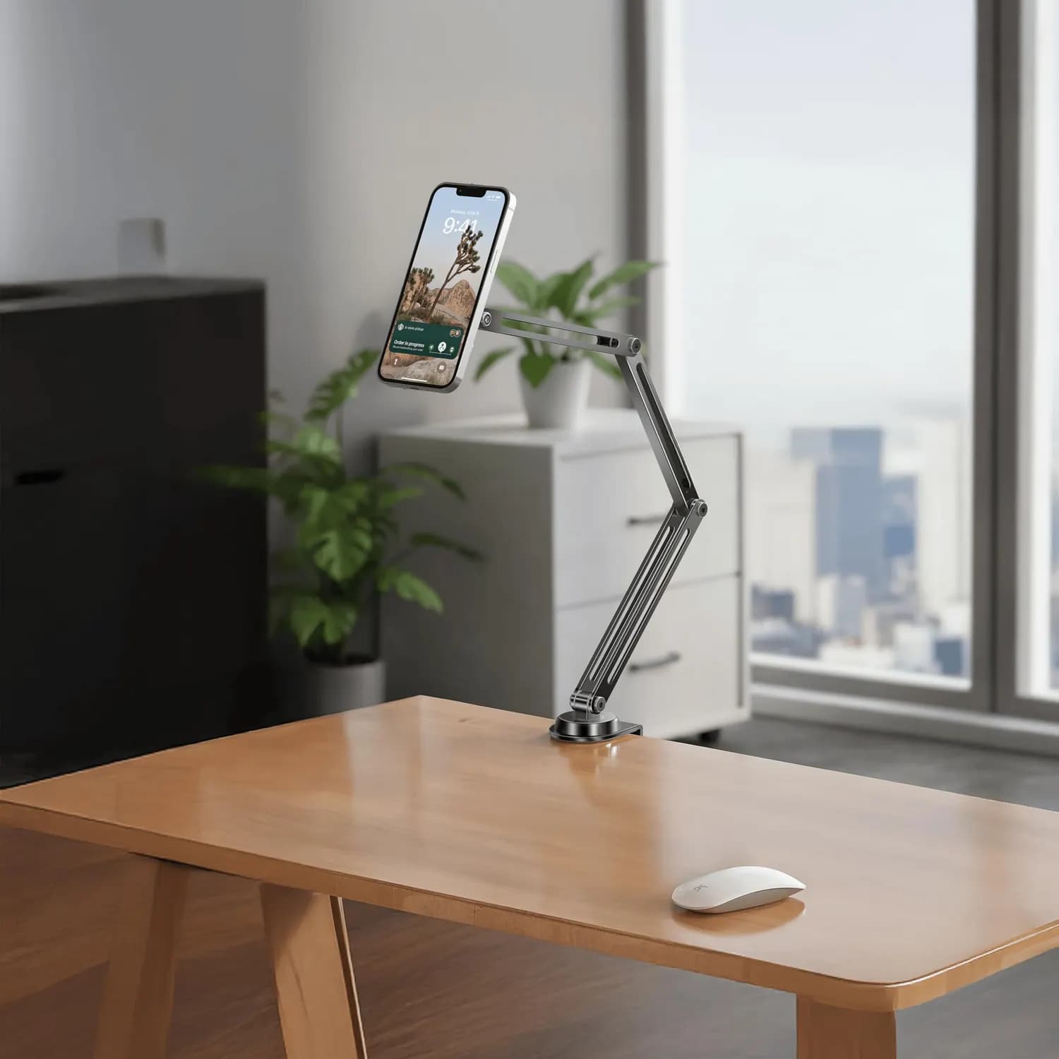 Porodo Magnetic Phone Stand - 360° Rotatable, Expandable, Black 2