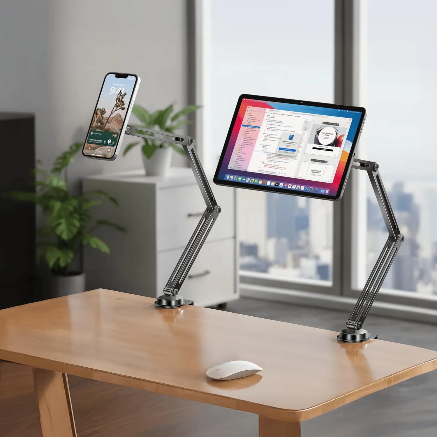 Porodo Magnetic Phone Stand - 360° Rotatable, Expandable, Black 3