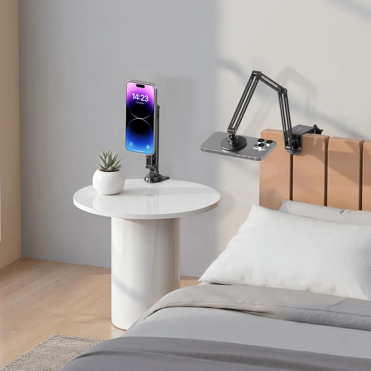 Porodo Magnetic Phone Stand - 360° Rotatable, Expandable, Black 4
