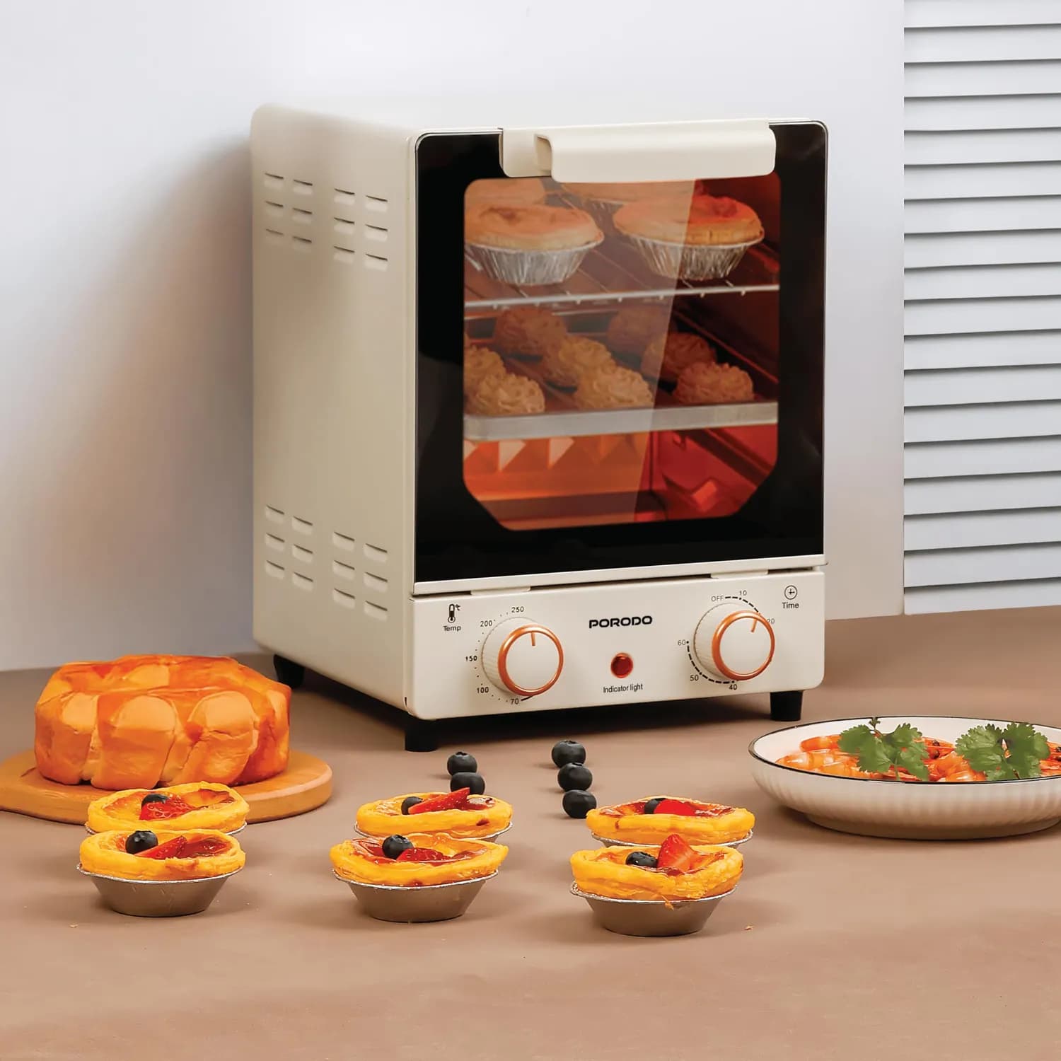 Porodo Mini Oven - 15L, 750W, Smart Heat, White 2
