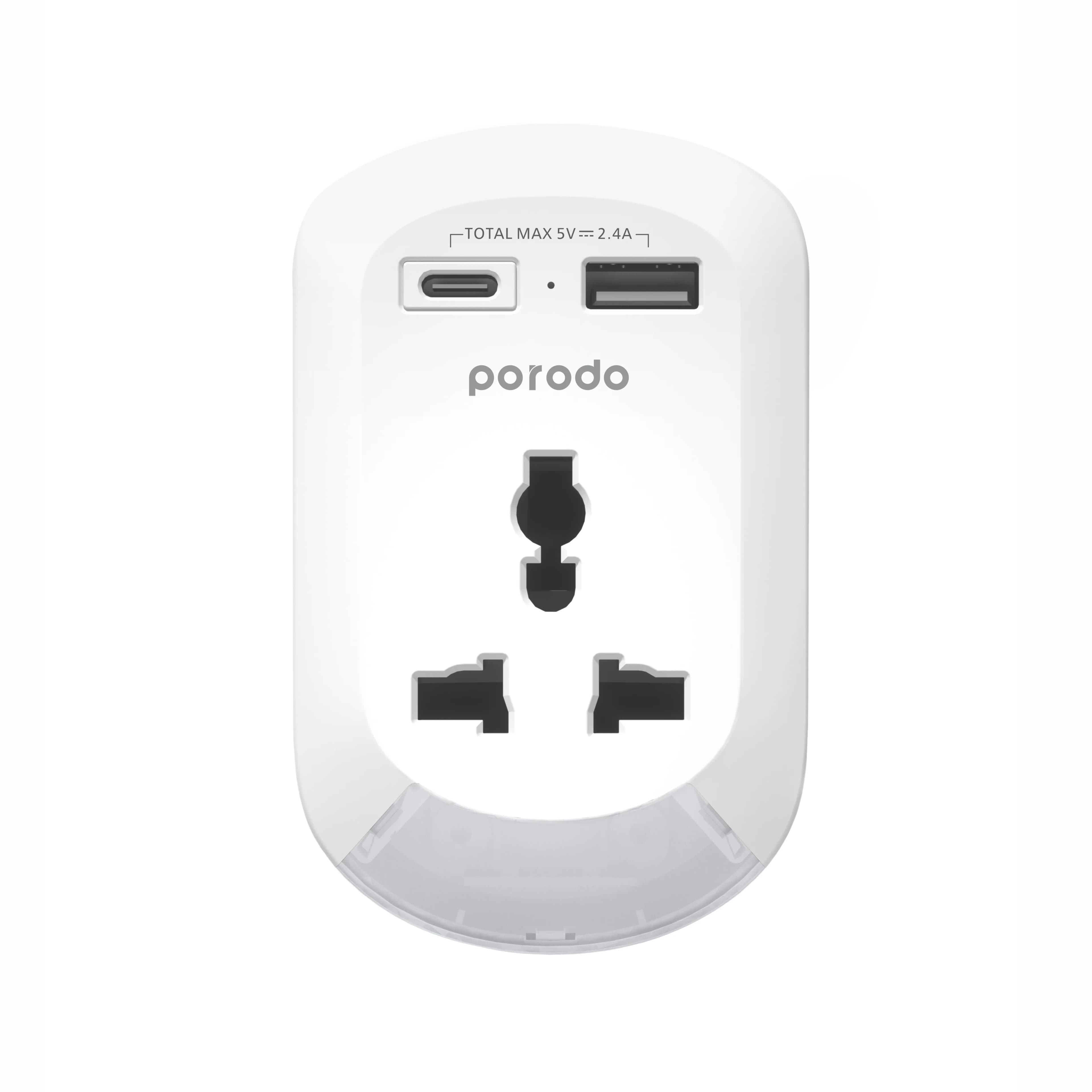 Porodo 3in1 Multi-type Socket with AC USB-A Type C UK - White 1 Porodo 3in1 Multi-type Socket with AC USB-A Type C UK - White 1