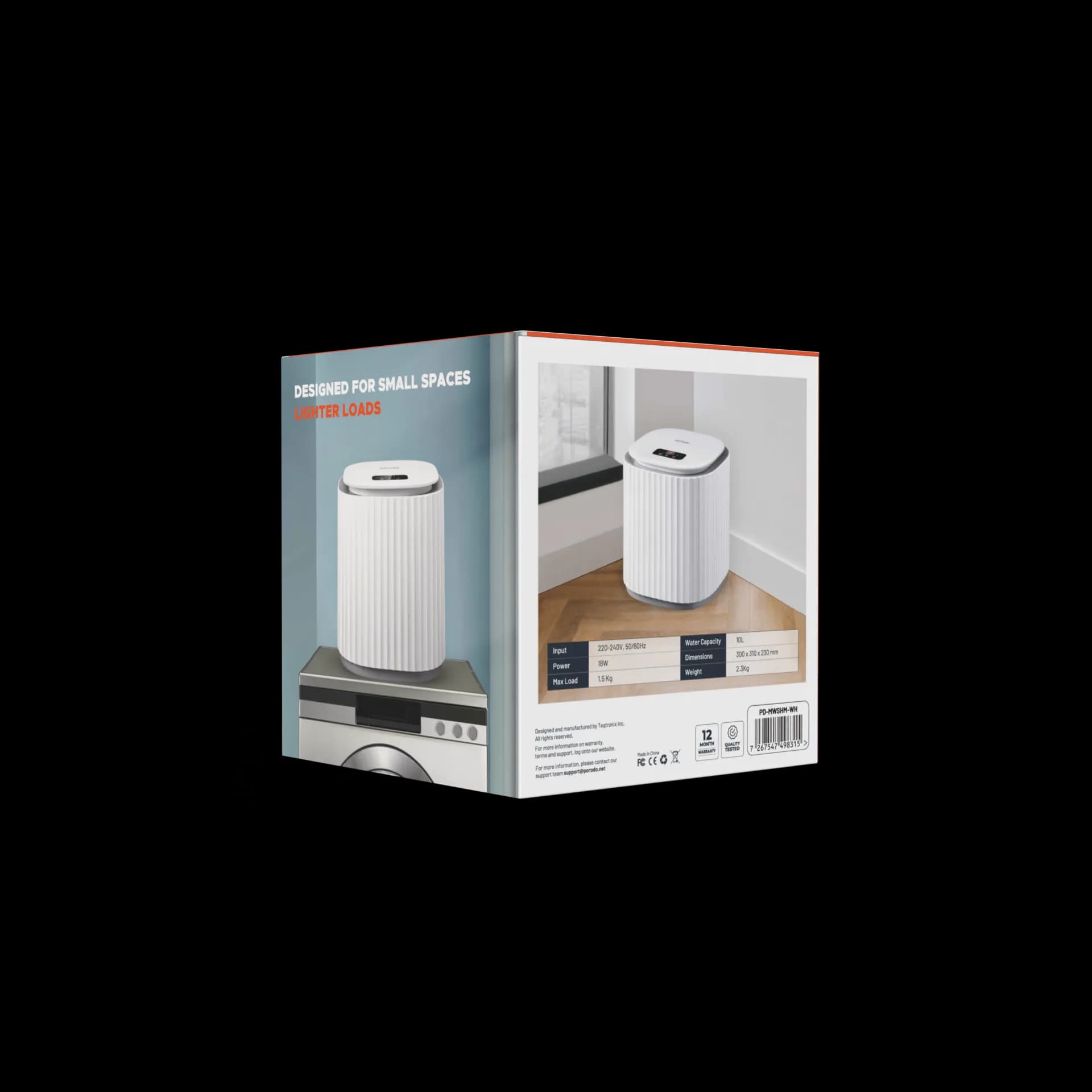 Porodo LifeStyle Mini Washing Machine - White 4
