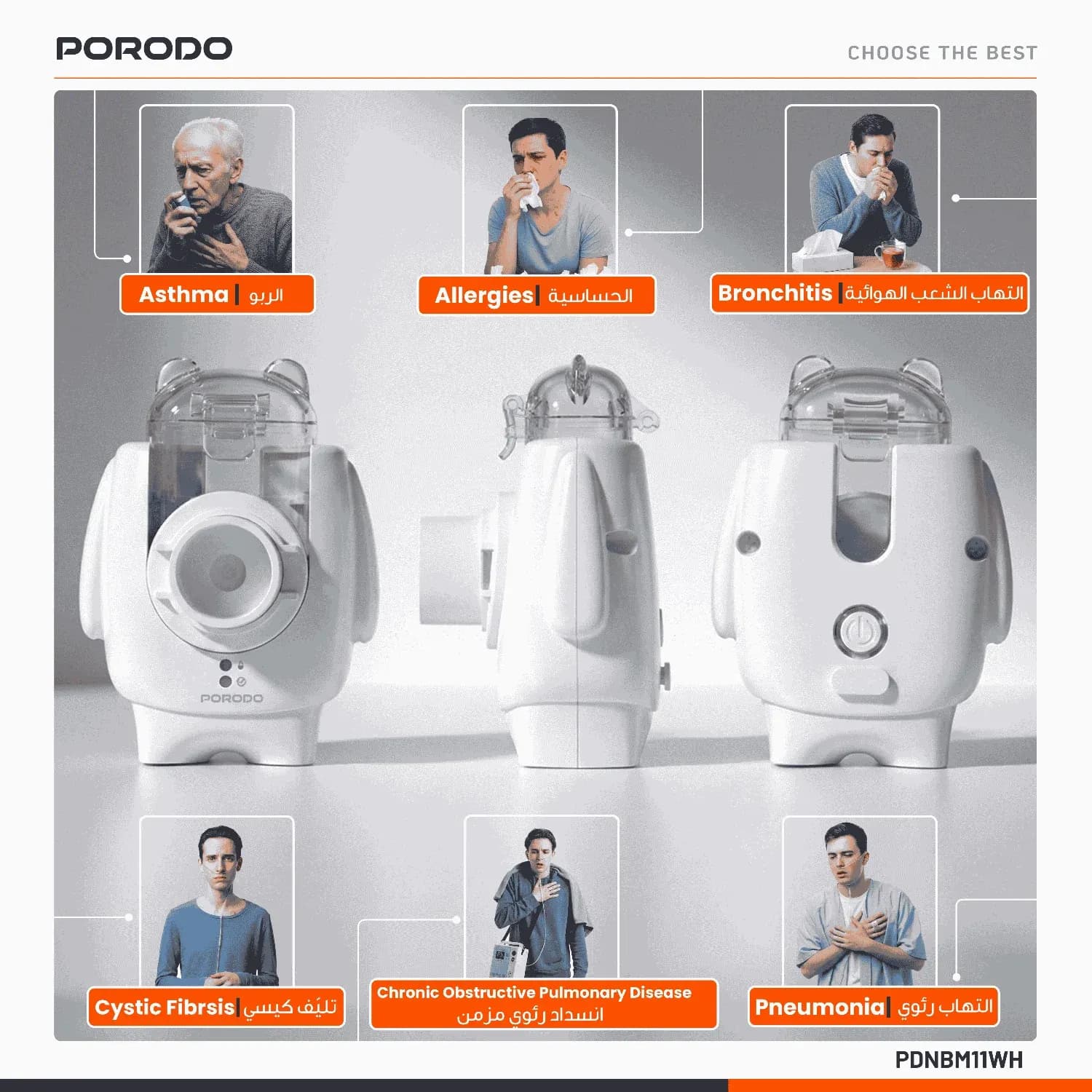 PORODO Nebulizer - Portable Mini, White 3