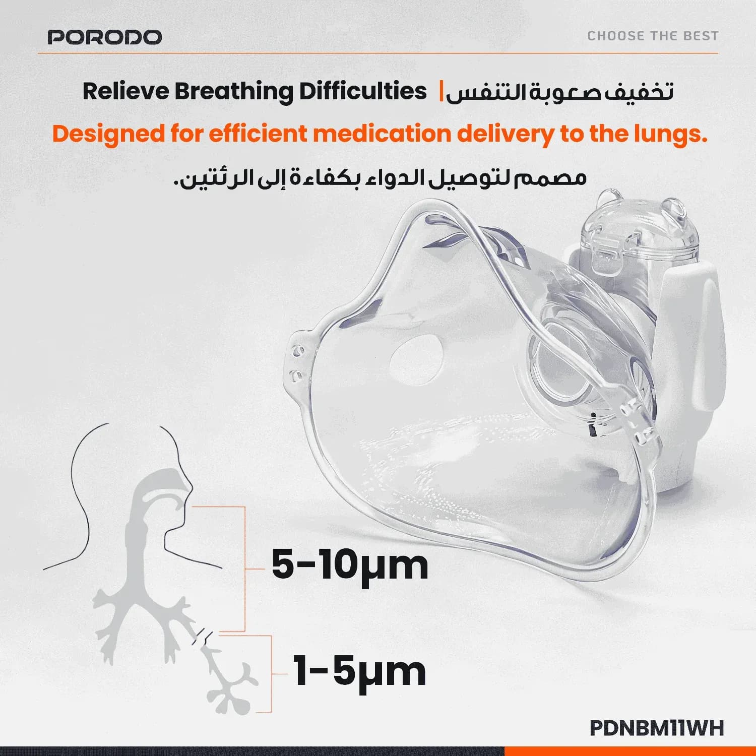 PORODO Nebulizer - Portable Mini, White 4