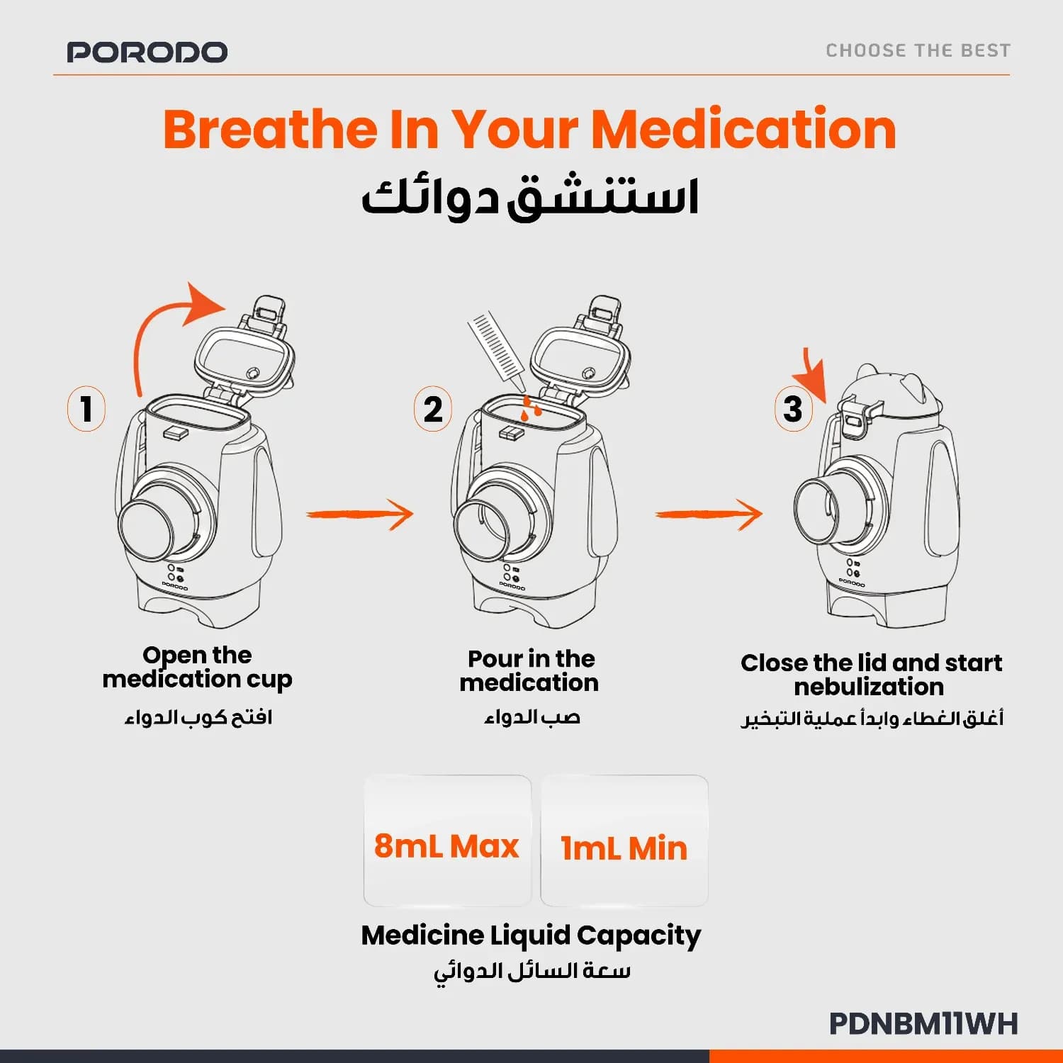 PORODO Nebulizer - Portable Mini, White 5