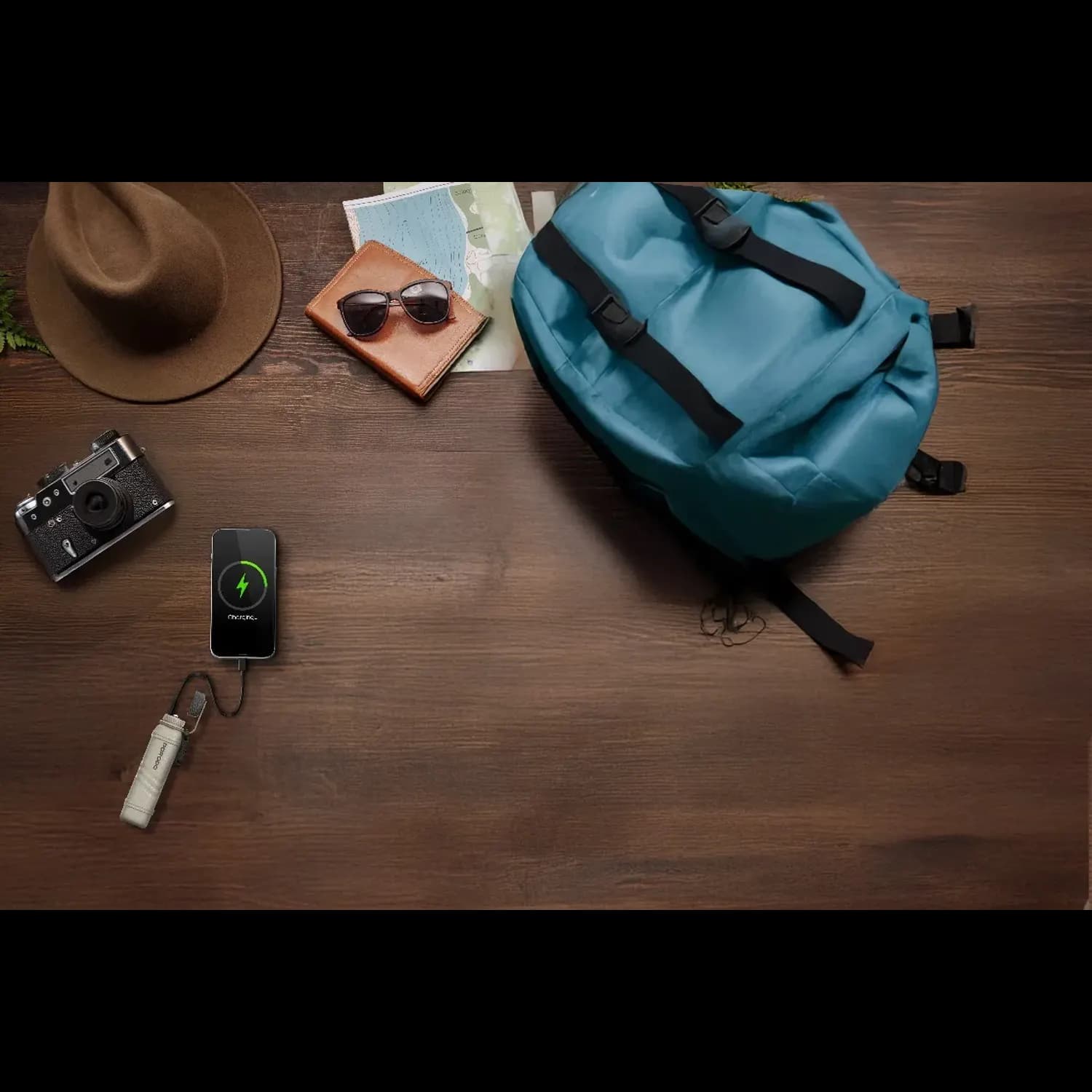 Porodo Power Bank OneGear - 5000mAh, Flashlight & Lighter, Khaki 4