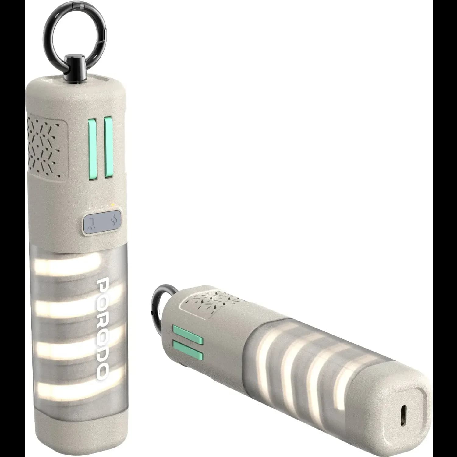 Porodo Power Bank PowerBeam - 5000mAh, Built-In Flashlight, Khaki 1 Porodo Power Bank PowerBeam - 5000mAh, Built-In Flashlight, Khaki 1