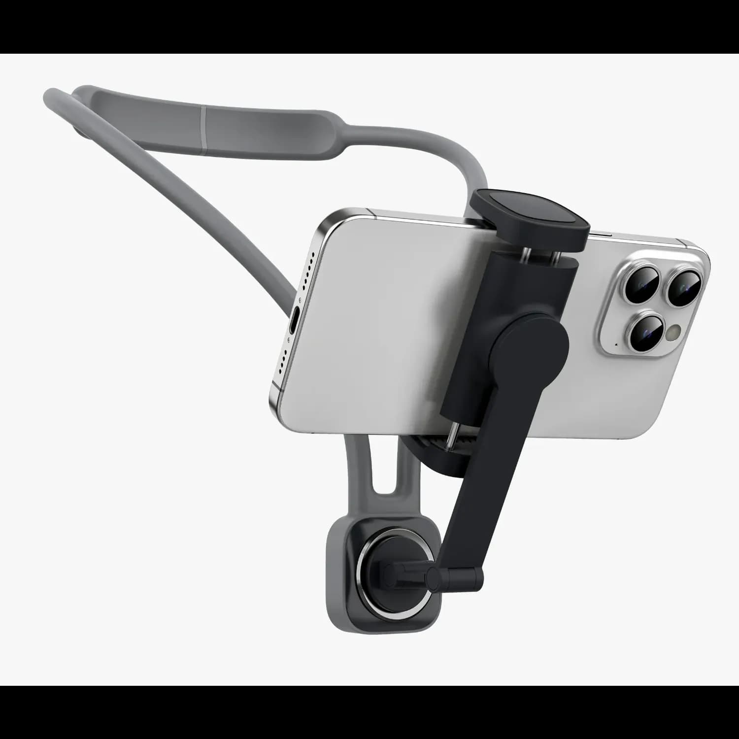 Porodo Smartphone Neck Mount - Adjustable, Magnetic Lock, Black 3