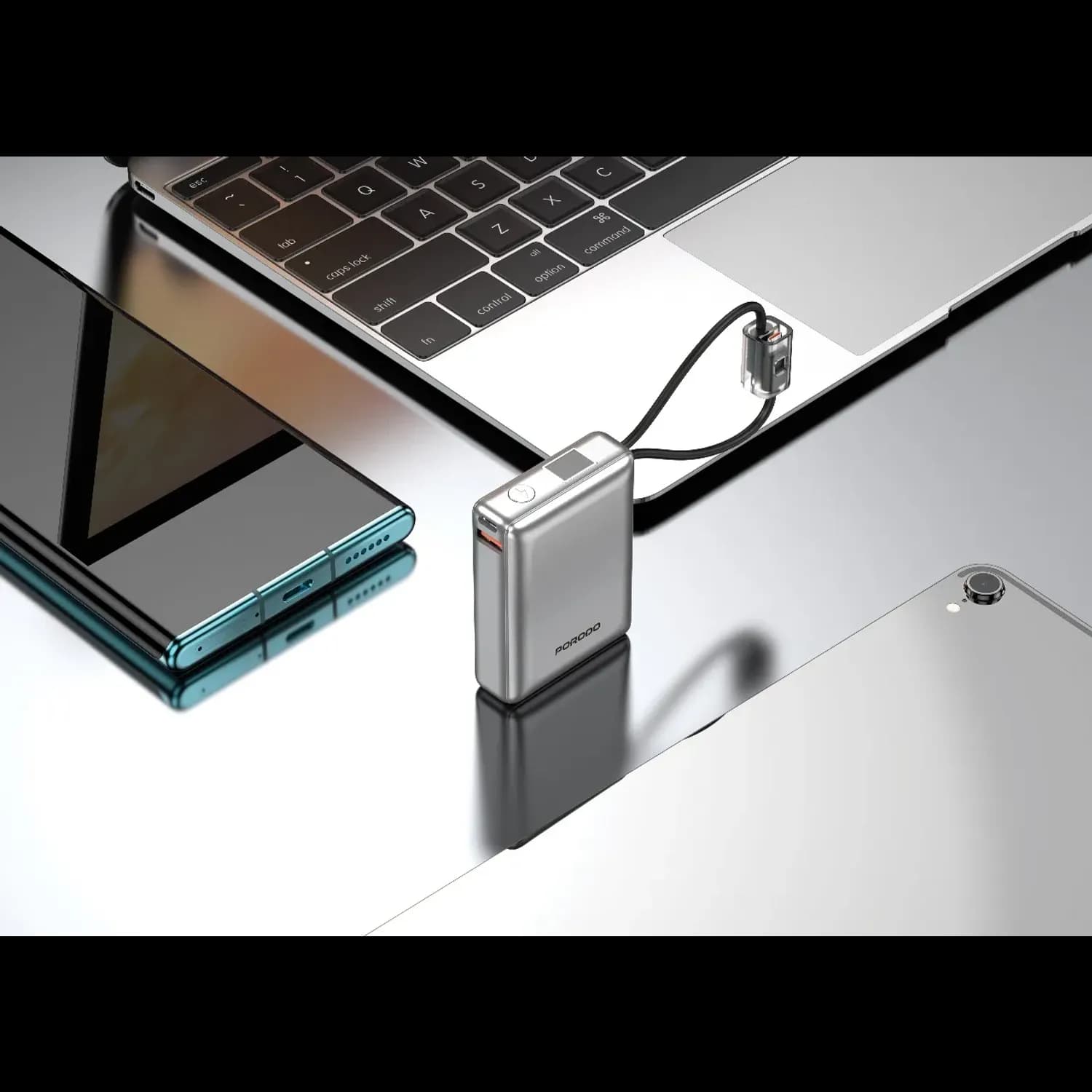 Porodo Power Bank Petite - 10000mAh, Type-C & Lightning, Silver 4