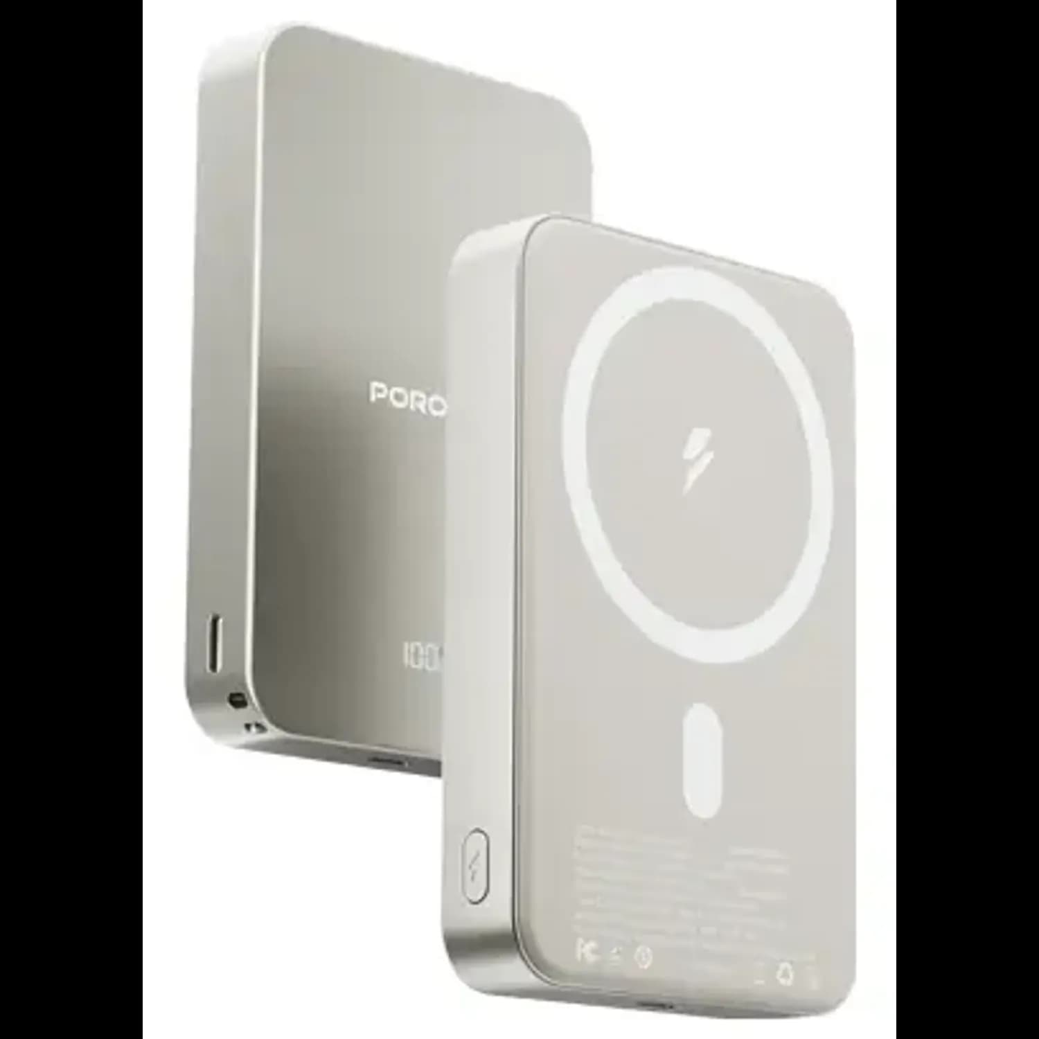 Porodo Power Bank Ravo - 10000mAh MagSafe, Silver Yellow Porodo Power Bank Ravo - 10000mAh MagSafe, Silver Yellow