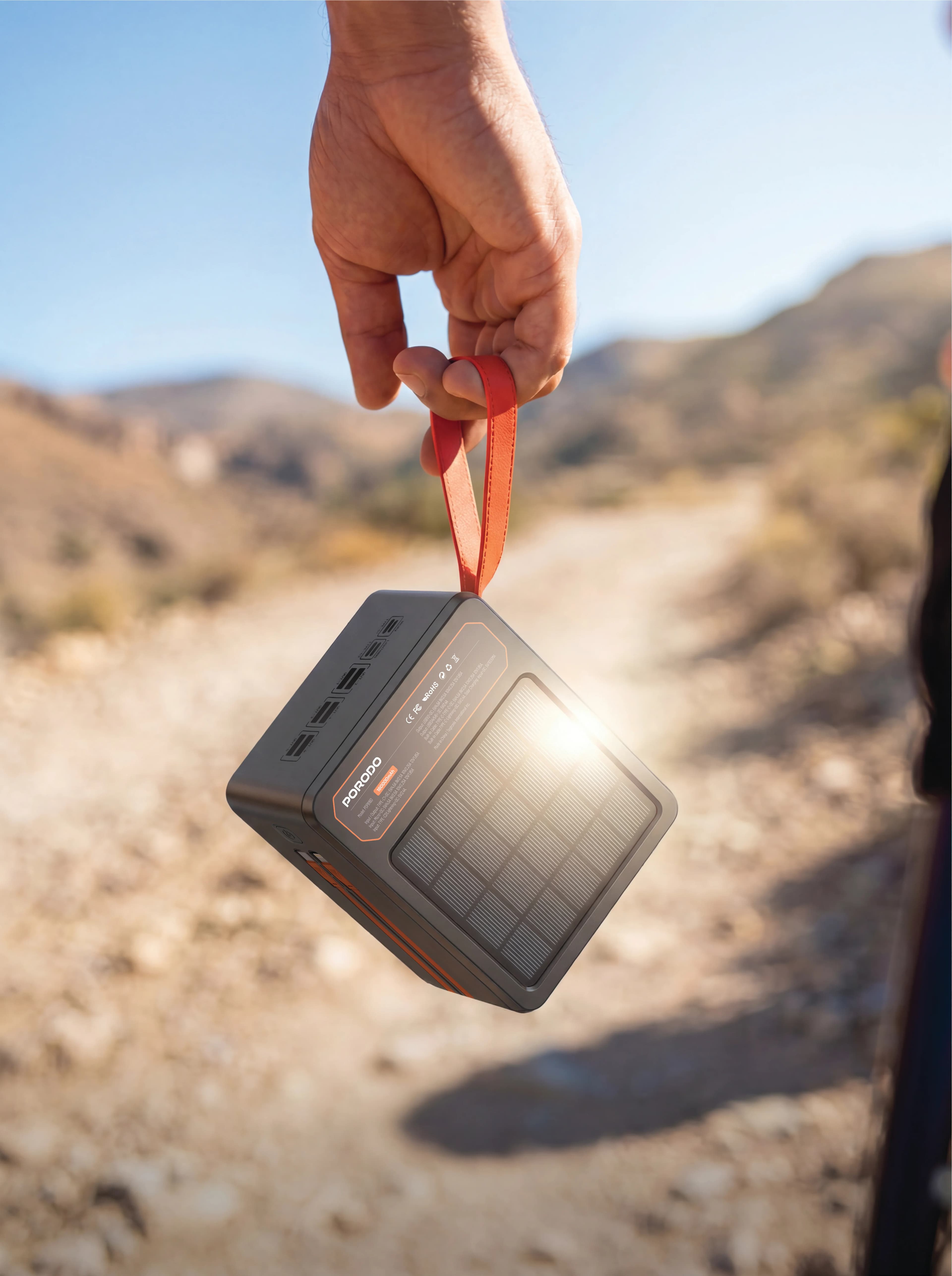 Porodo Solar Power Bank LAROS PDPB160BK - 160000mAh, Black 2