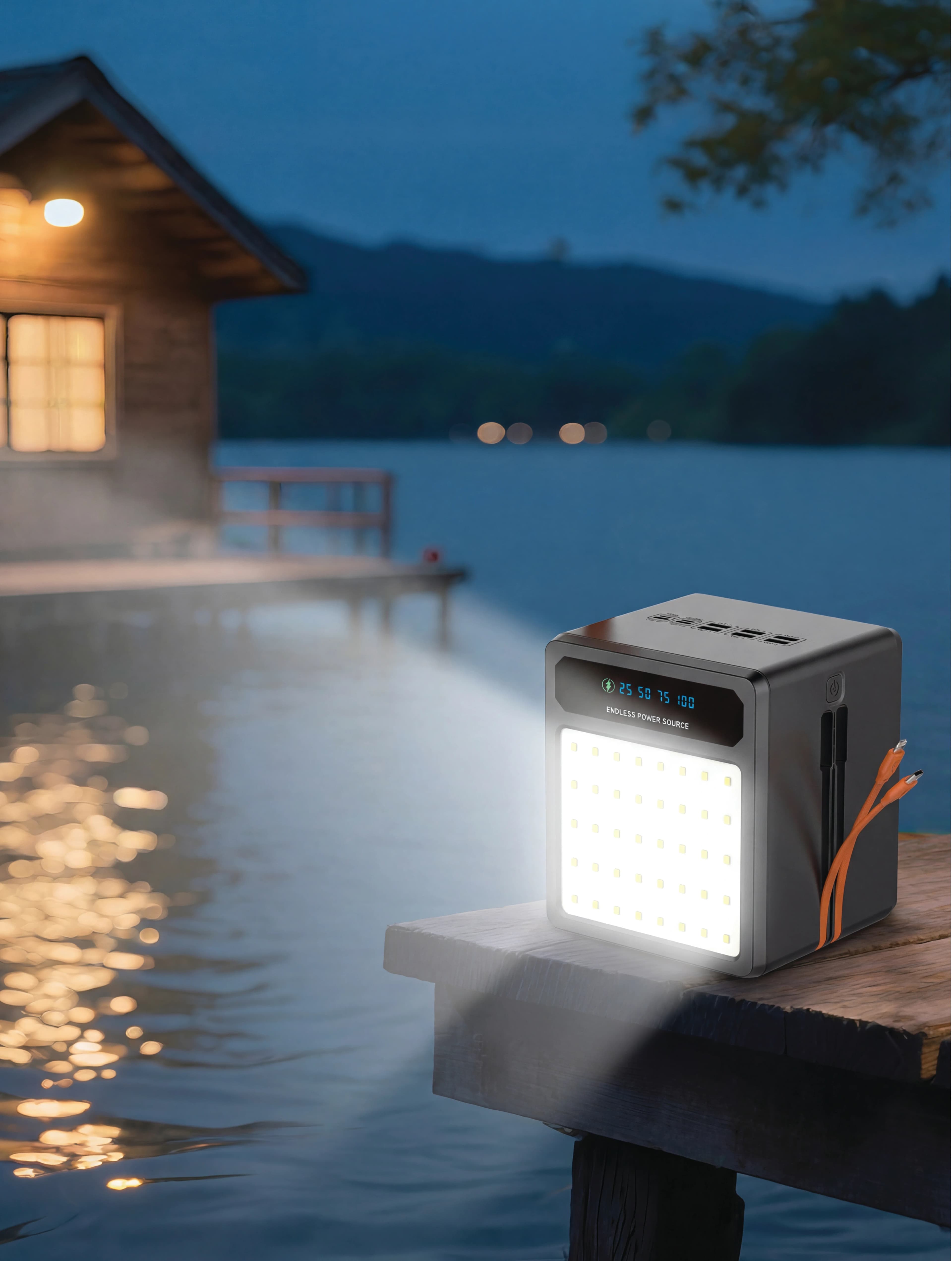 Porodo Power Bank LAROS PDPB200BK - 200000mAh Solar, Black 3