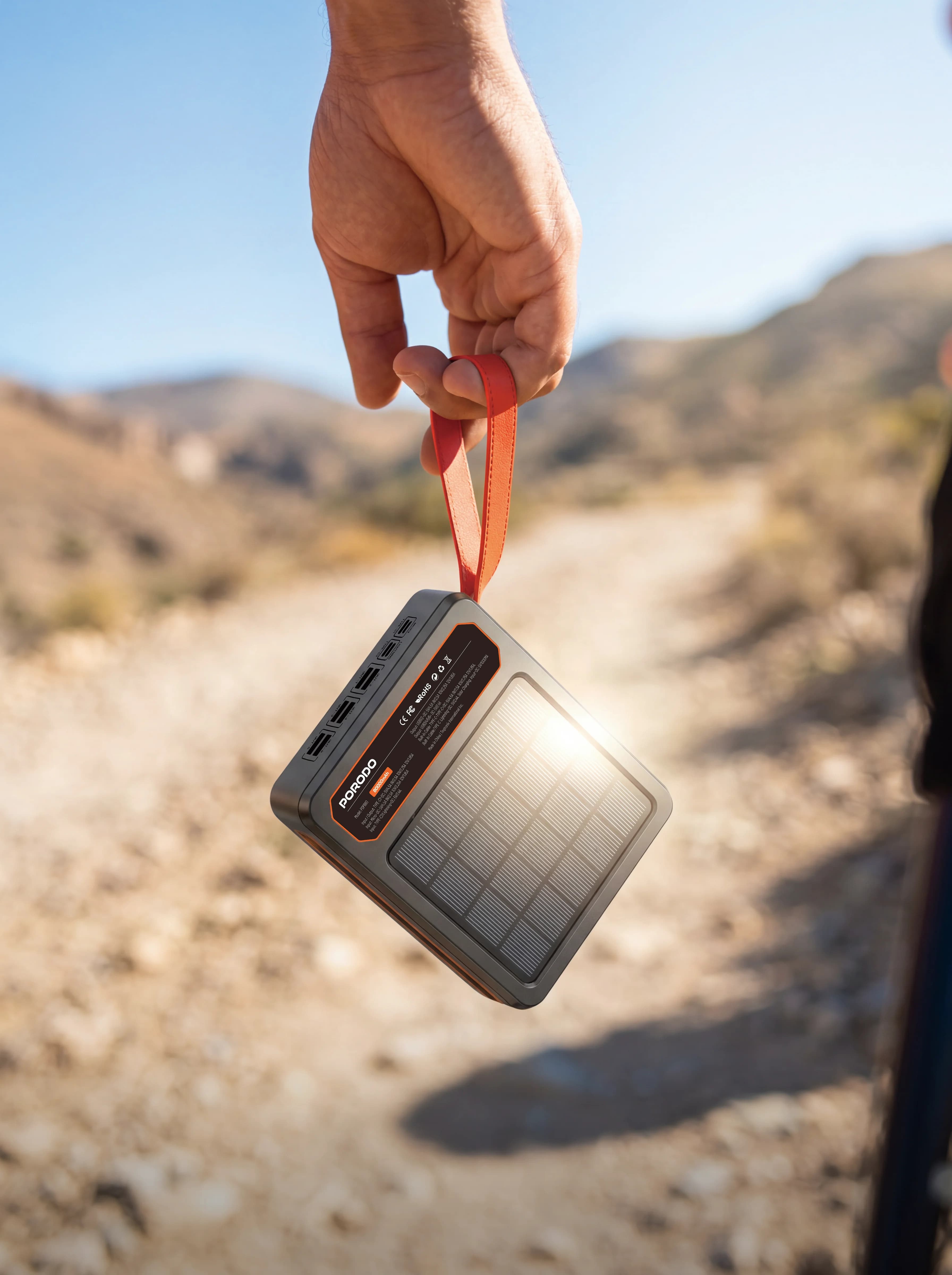 Porodo Solar Power Bank LAROS PDPB80BK - 80000mAh, Black 2