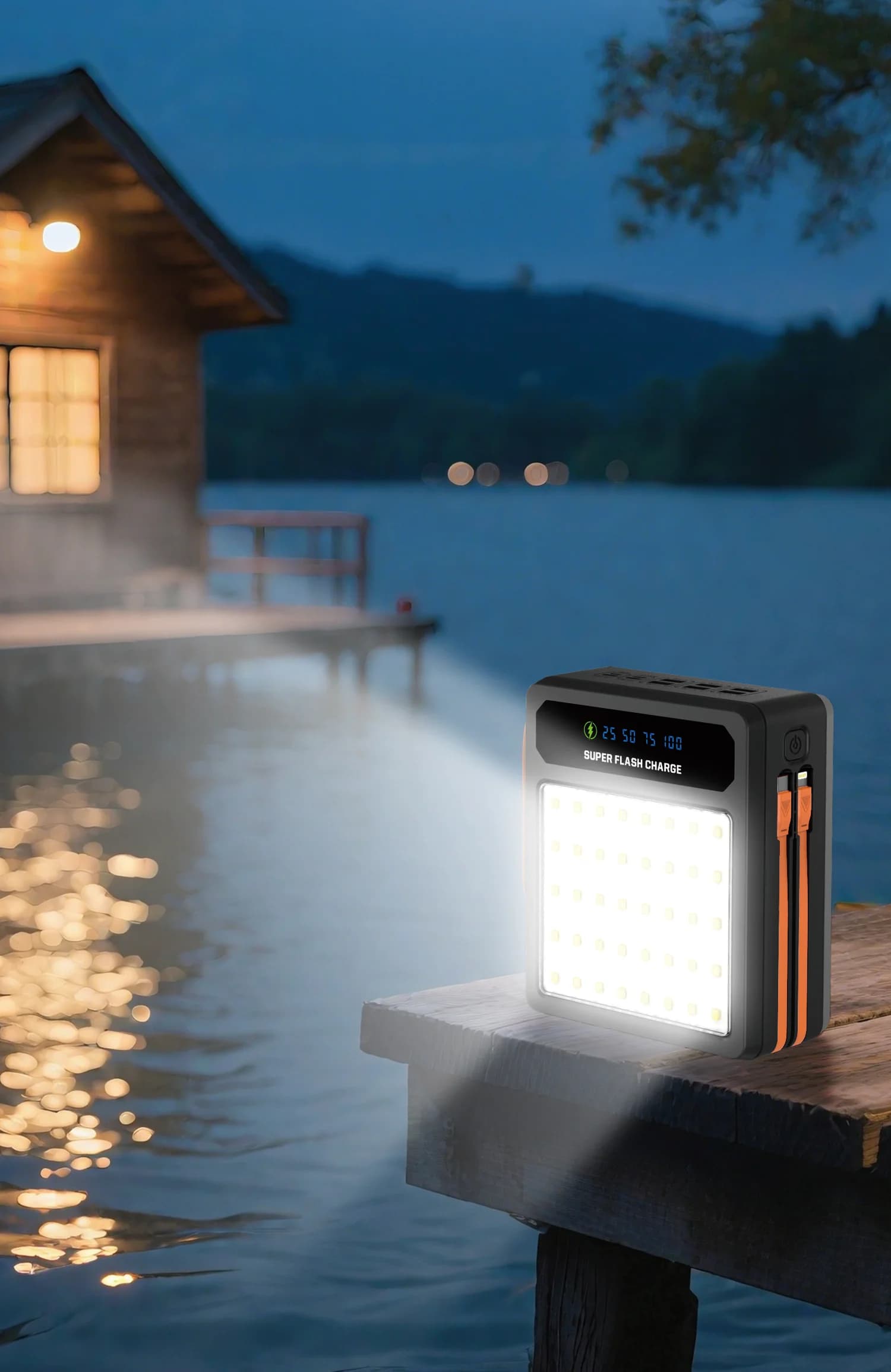 Porodo Solar Power Bank LAROS PDPB80BK - 80000mAh, Black 3