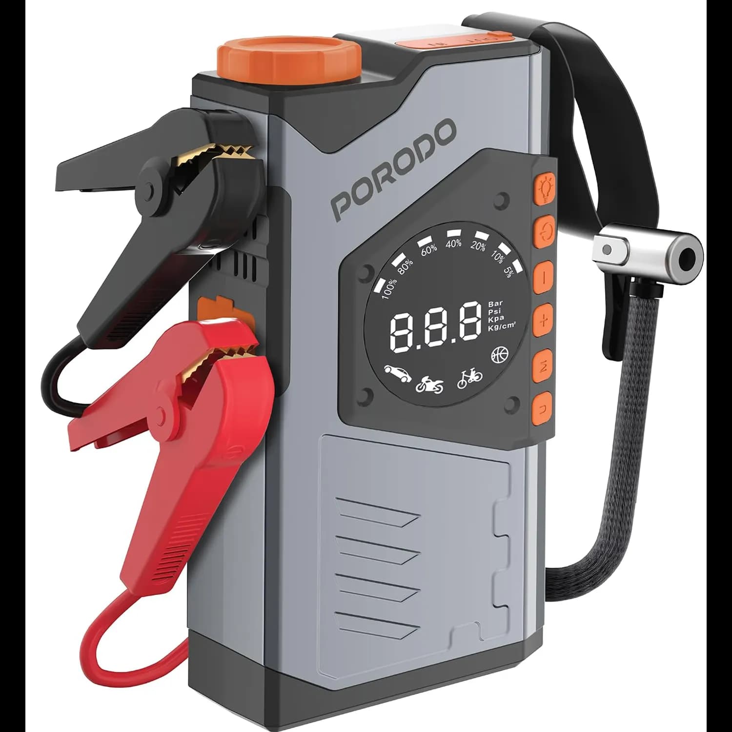 Porodo VoltBoost PDPBA10 - Jump Starter & Inflator 10000mAh, Gray 1
