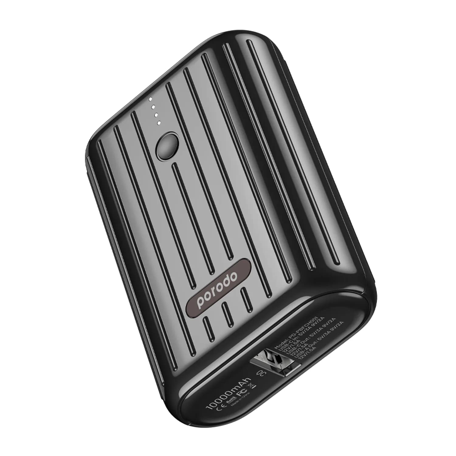 Porodo Power Bank 10000mAh QC 3.0 with PD 20W Fast Charging On-The-Go — Black 5