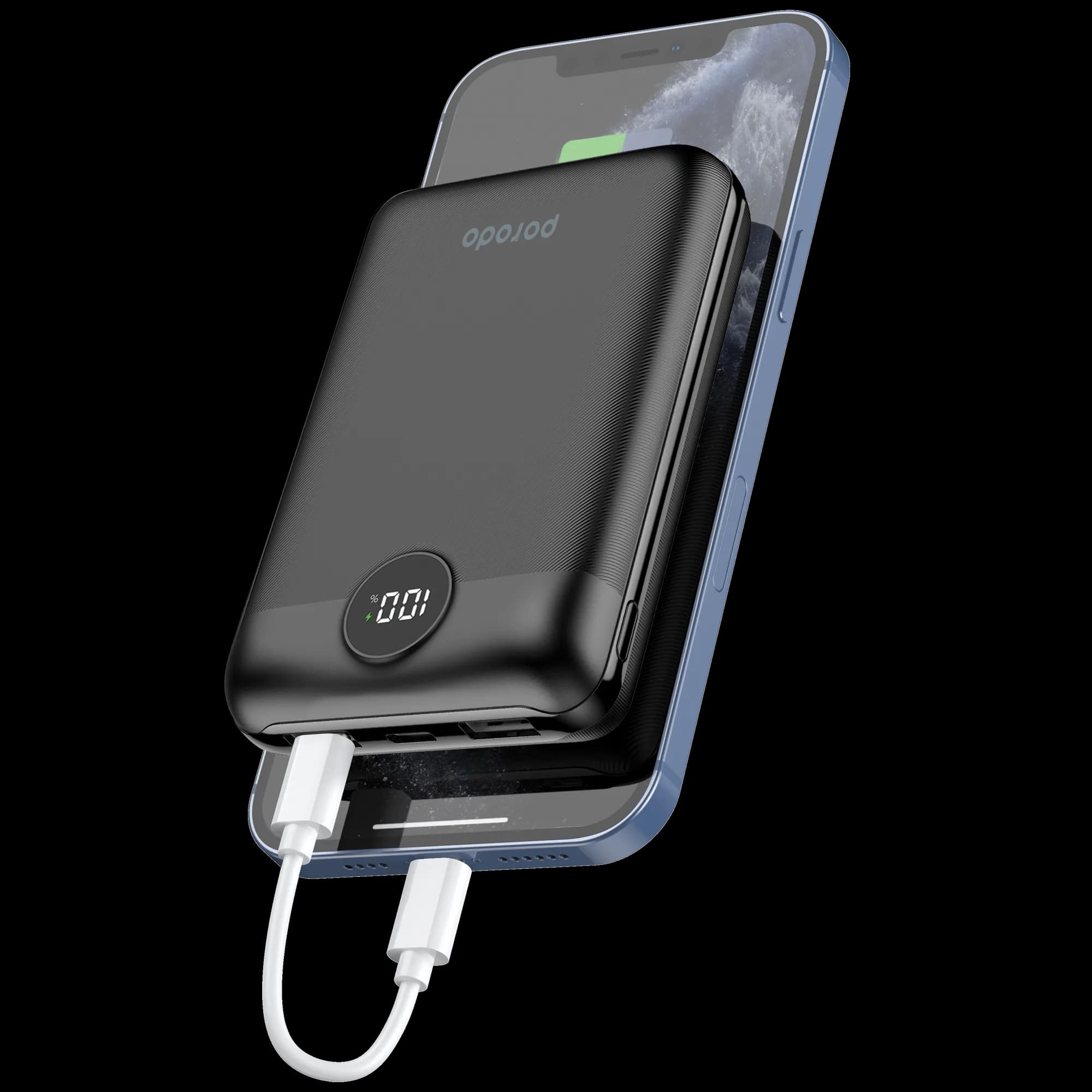 Porodo Super Compact Power Bank 20000mAh PD 20W QC3.0 - Black 2