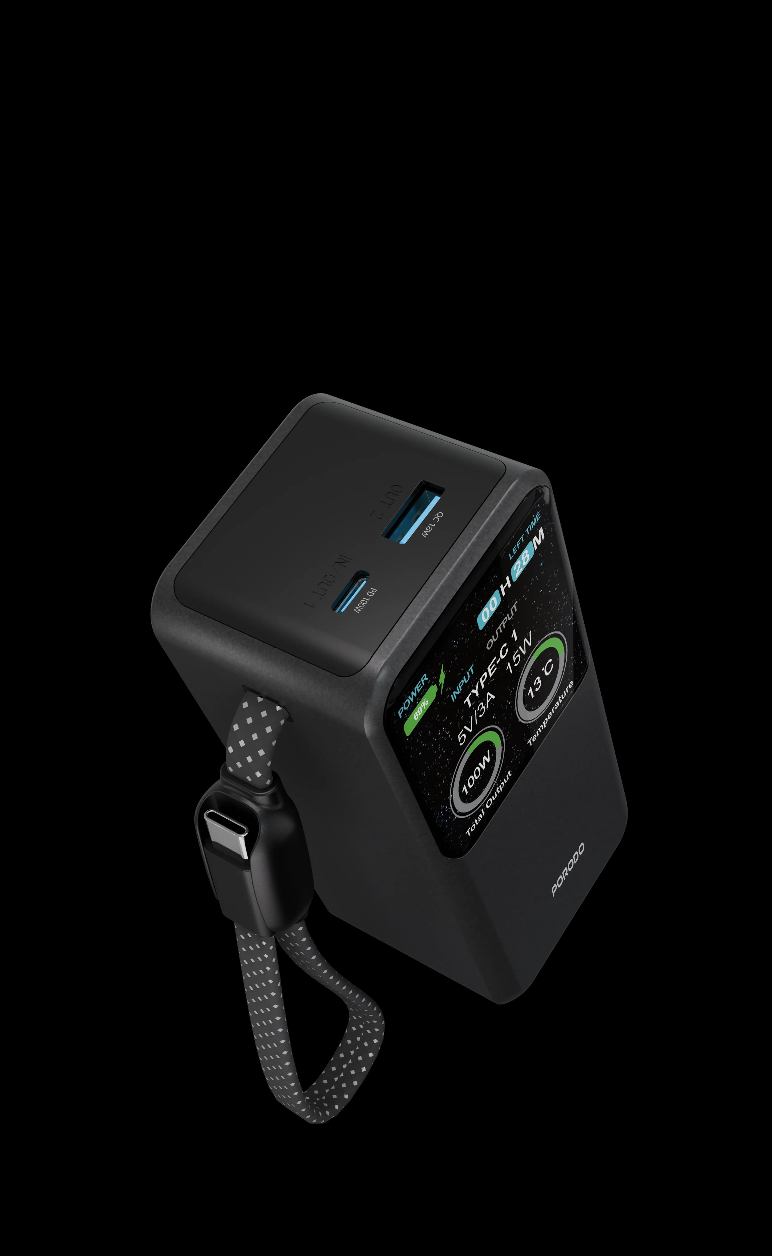 Porodo Fast Charging Cable (PDPBFCH0101BK) 3