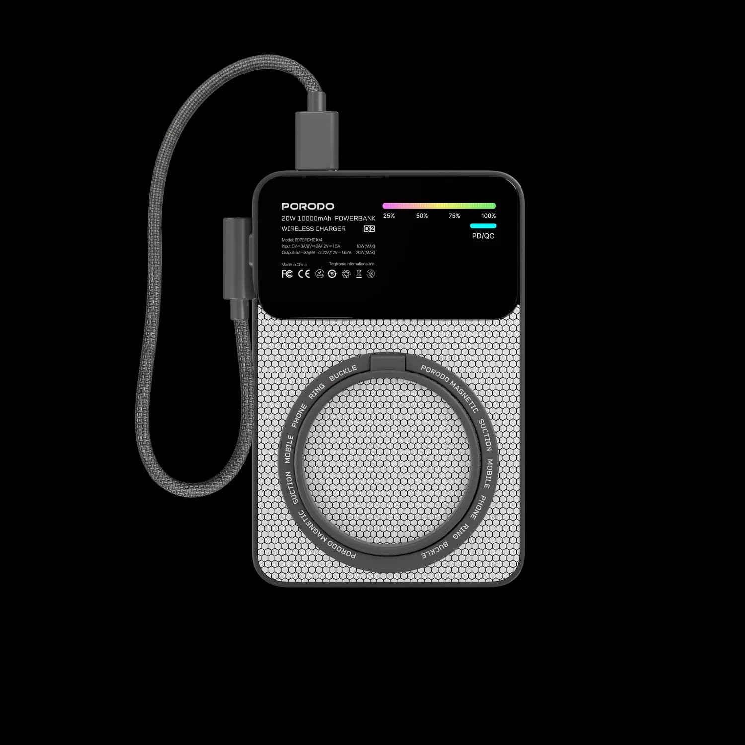 Porodo Power Bank YAS 10000mAh - MagSafe Qi2, PD 20W, Gray 1 Porodo Power Bank YAS 10000mAh - MagSafe Qi2, PD 20W, Gray 1