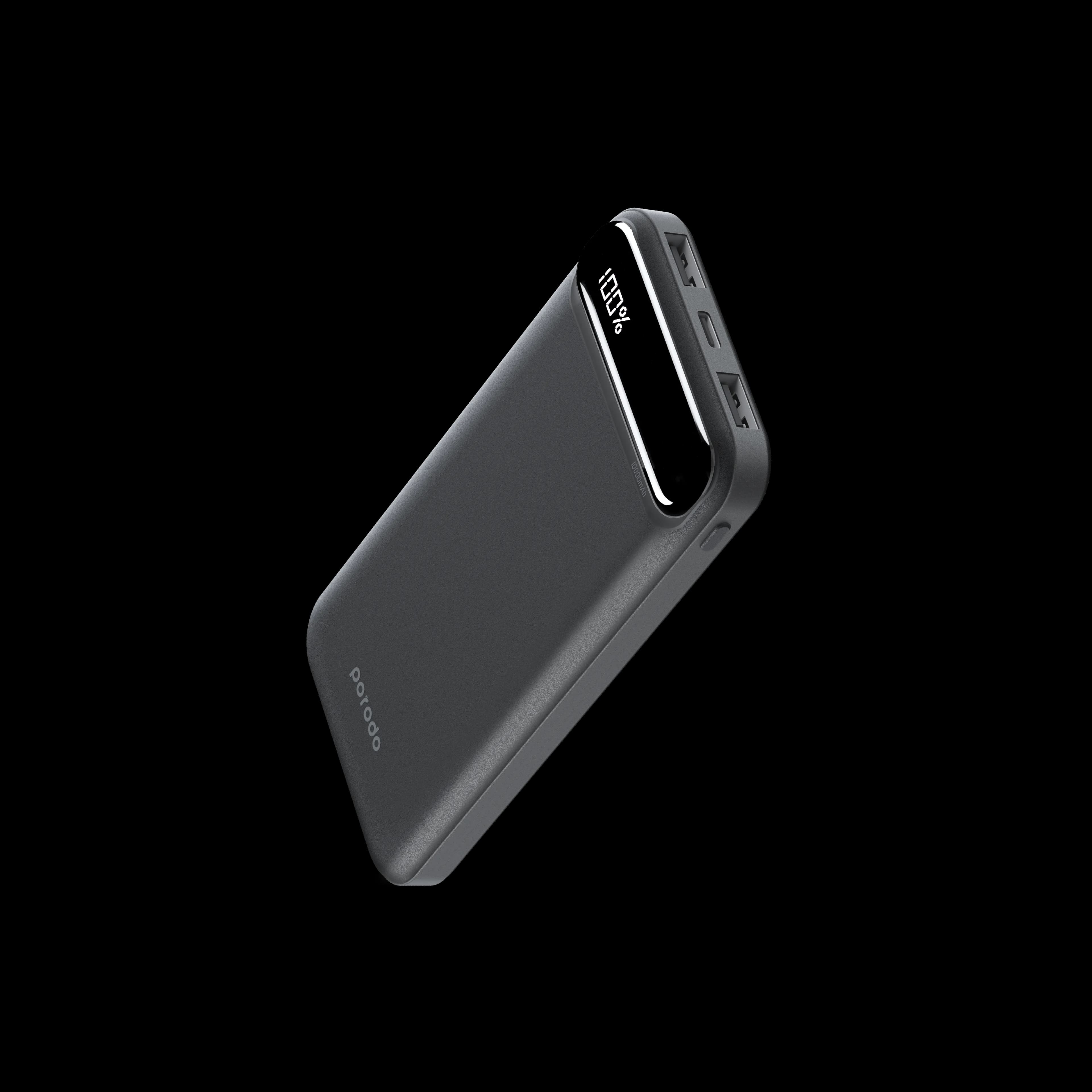 Porodo 10000mAh Power Bank with Digital Display - Portable Charging So 2