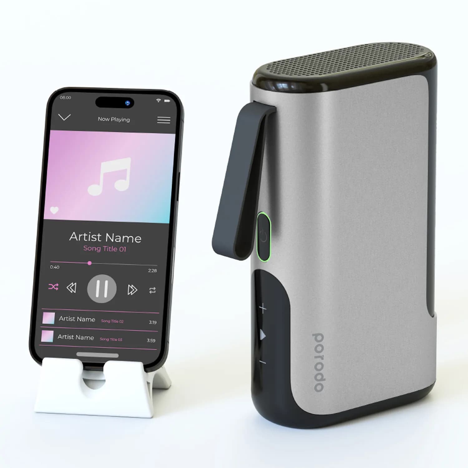 Porodo 3-in-1 10000mAh Power Bank Speaker With Phone Holder 4