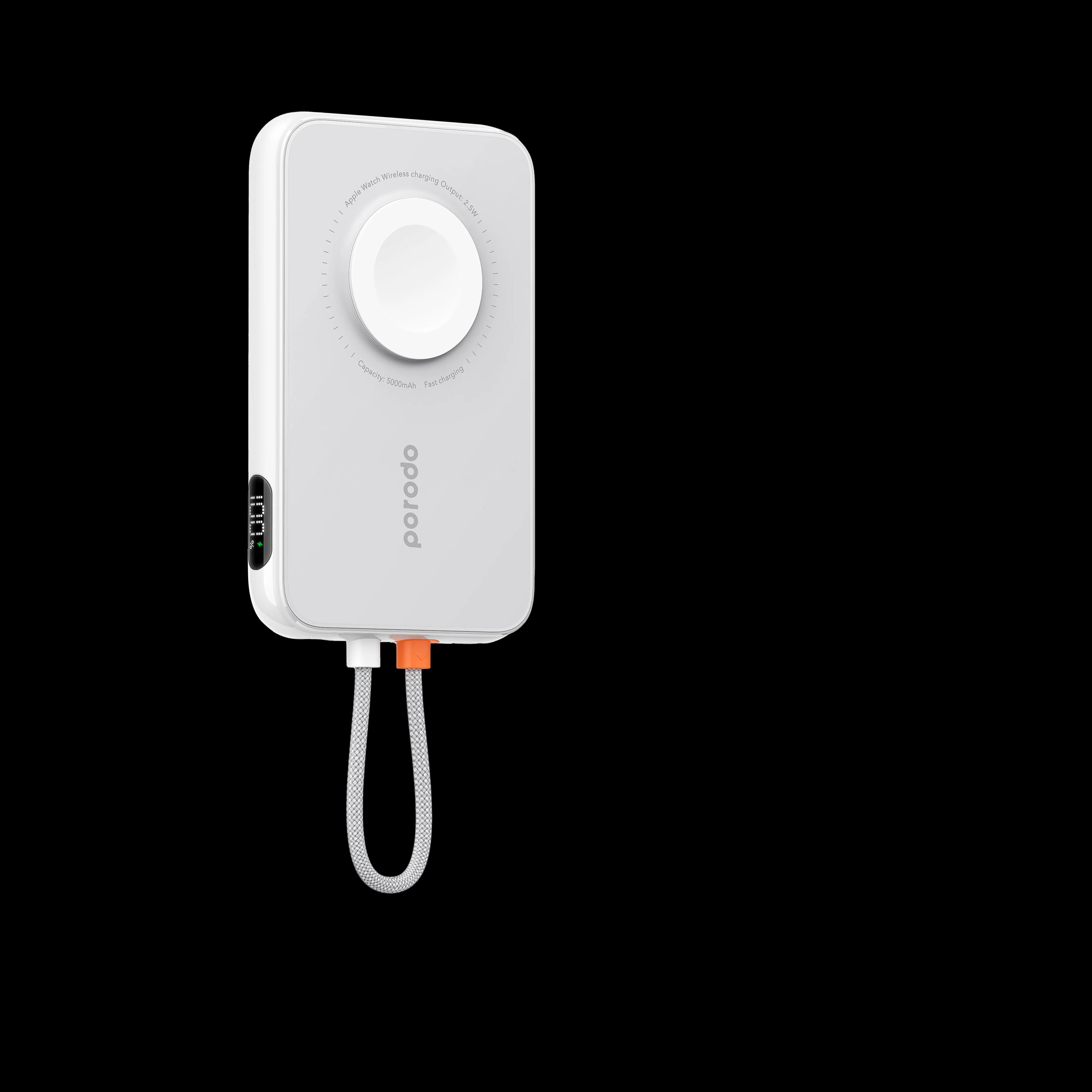 Porodo 5000mAh Slim Watch Charger Power Bank - White 2