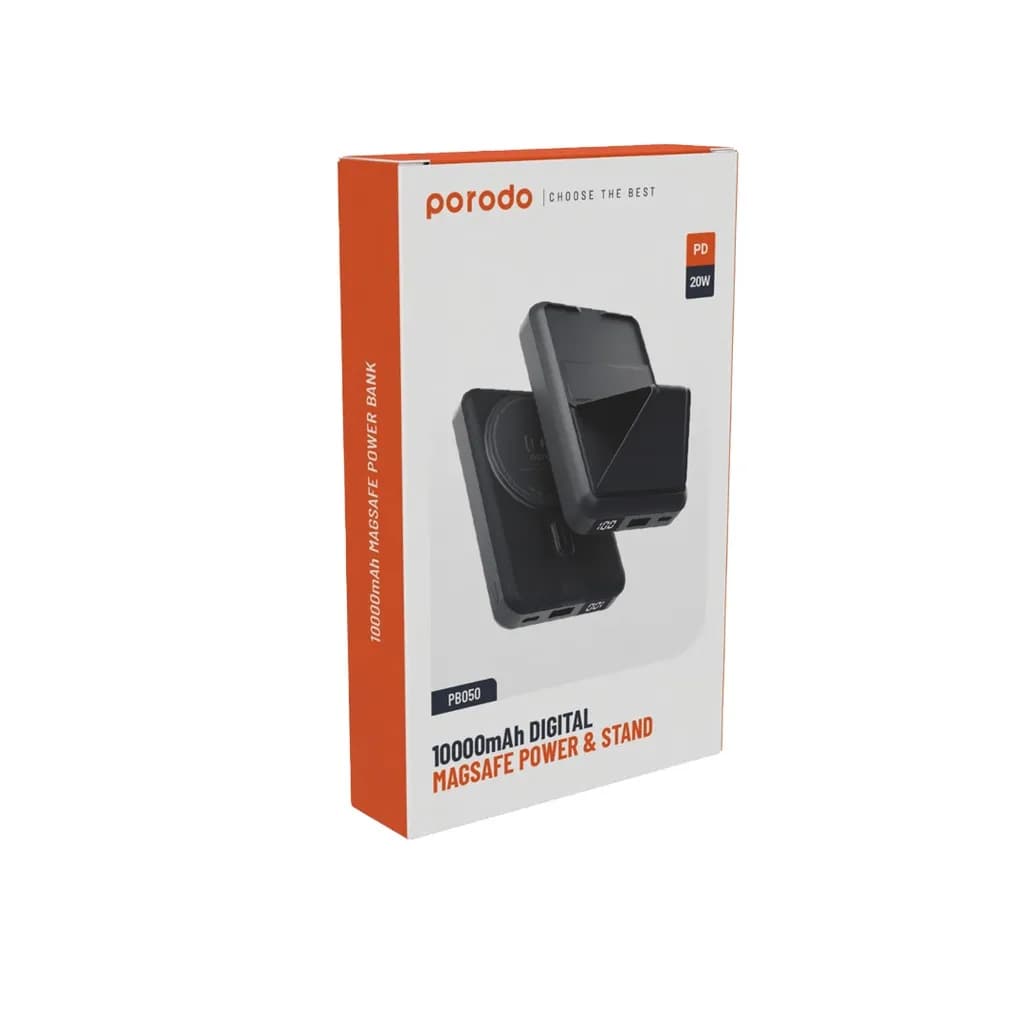 Porodo 10000mAh Digital MagSafe Power & Stand — Black 5