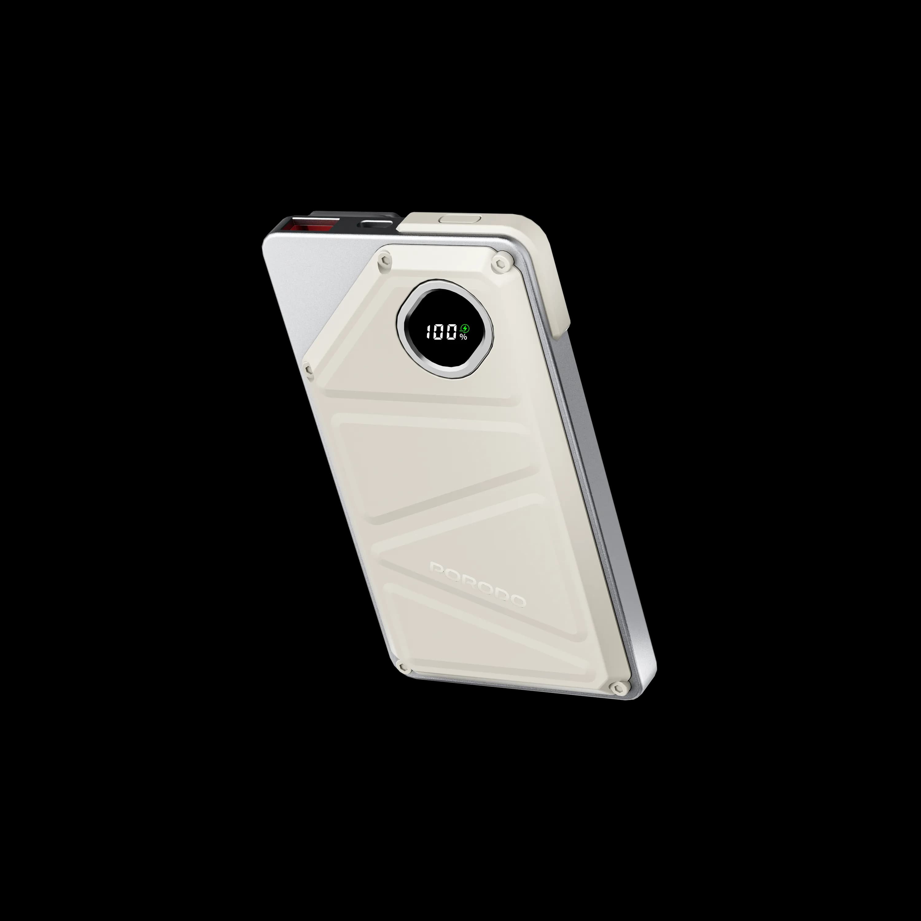Porodo 10000mAh Power Bank Built-In Type-C & Lightning - White 1 Porodo 10000mAh Power Bank Built-In Type-C & Lightning - White 1