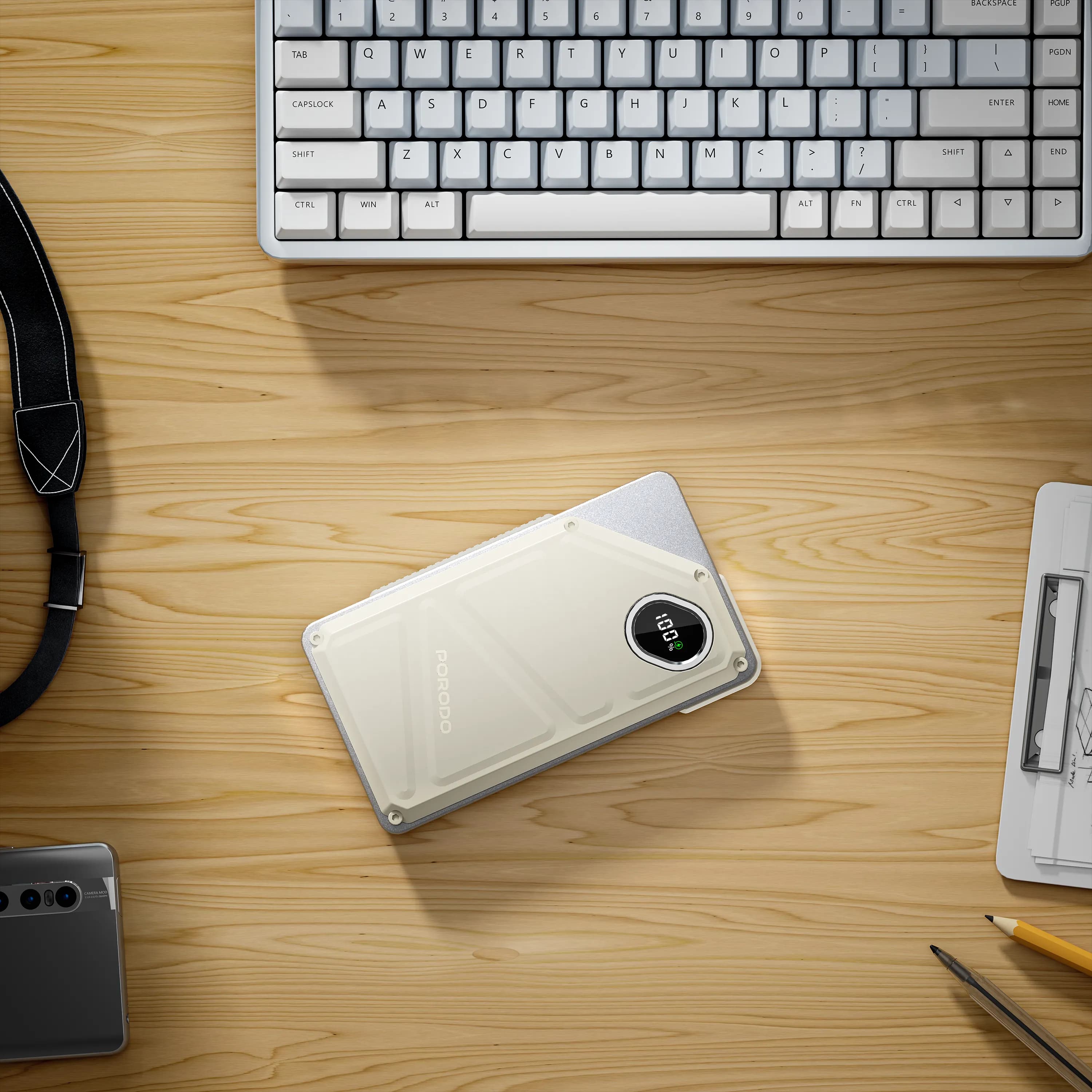 Porodo 10000mAh Power Bank Built-In Type-C & Lightning - White 4