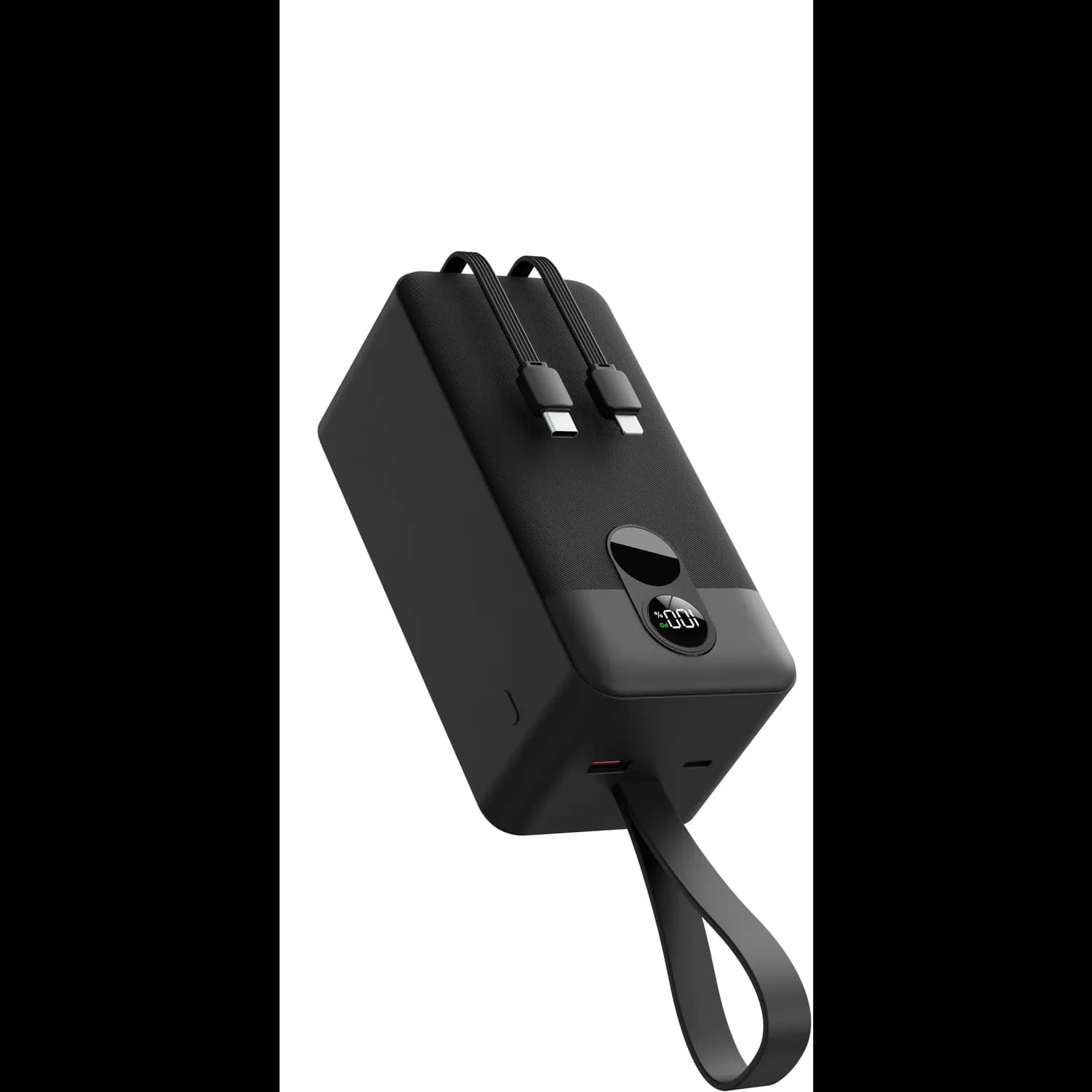 Porodo Power Bank - 50000mAh, Integrated Cables, Black 1 Porodo Power Bank - 50000mAh, Integrated Cables, Black 1