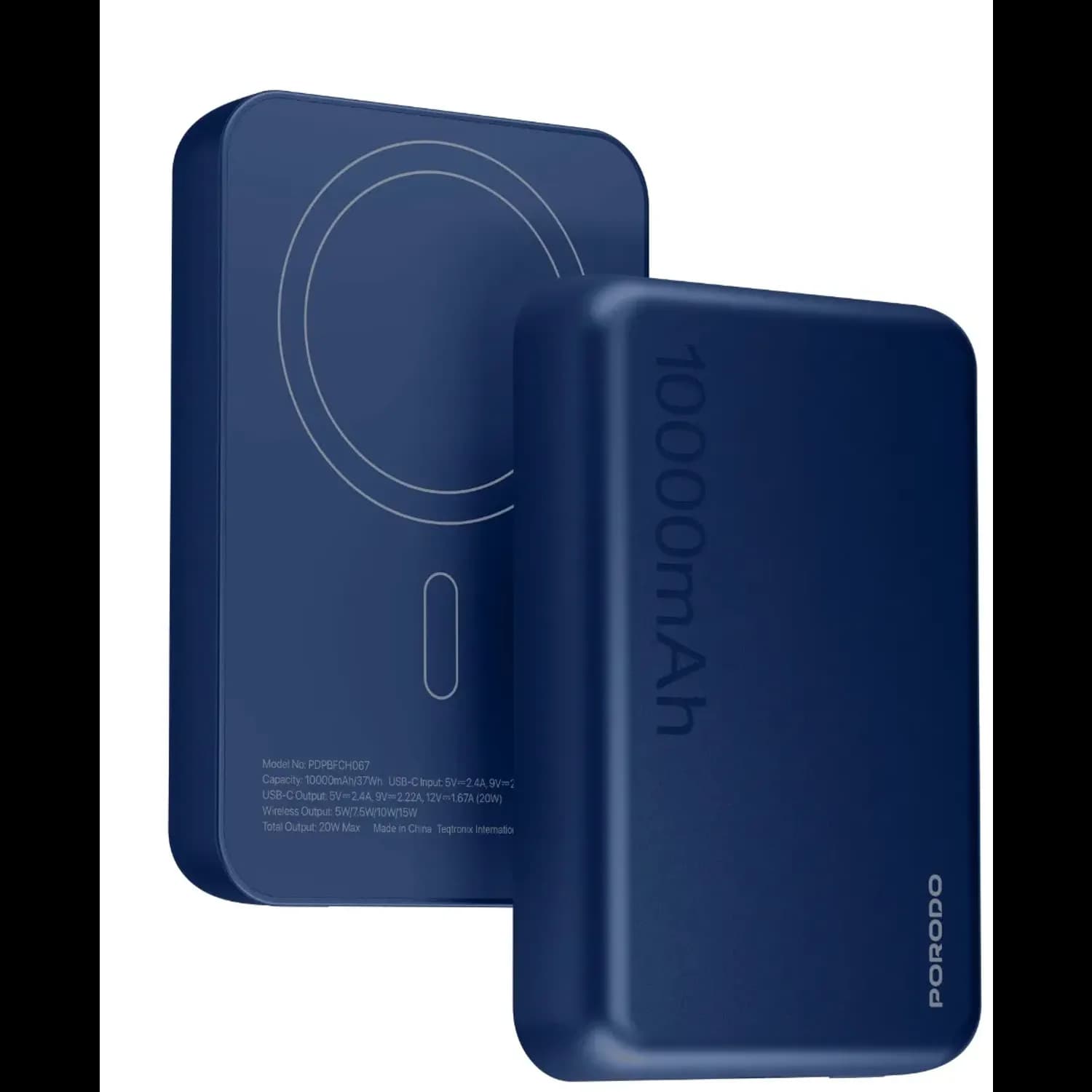 Porodo Oranzo 10000mAh Power Bank with PD20W & Magsafe Charging - Blue 1 Porodo Oranzo 10000mAh Power Bank with PD20W & Magsafe Charging - Blue 1