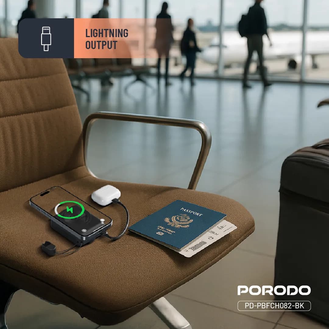 Porodo 10000mAh MagSafe Power Bank - Black 1 Porodo 10000mAh MagSafe Power Bank - Black 1