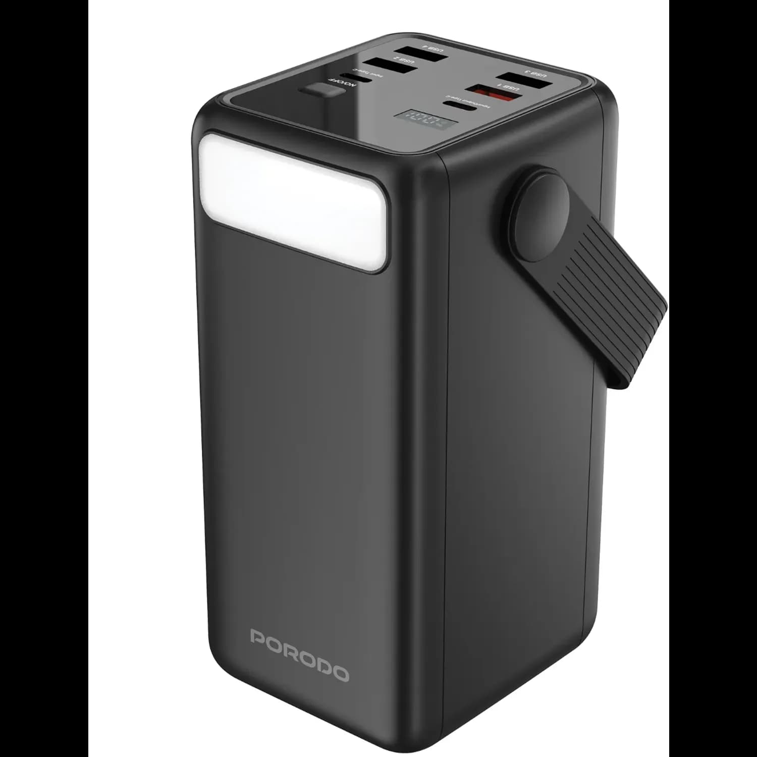 Porodo Lara 50000mAh Power Bank with Integrated Cables & Flashlight, - Black 1 Porodo Lara 50000mAh Power Bank with Integrated Cables & Flashlight, - Black 1