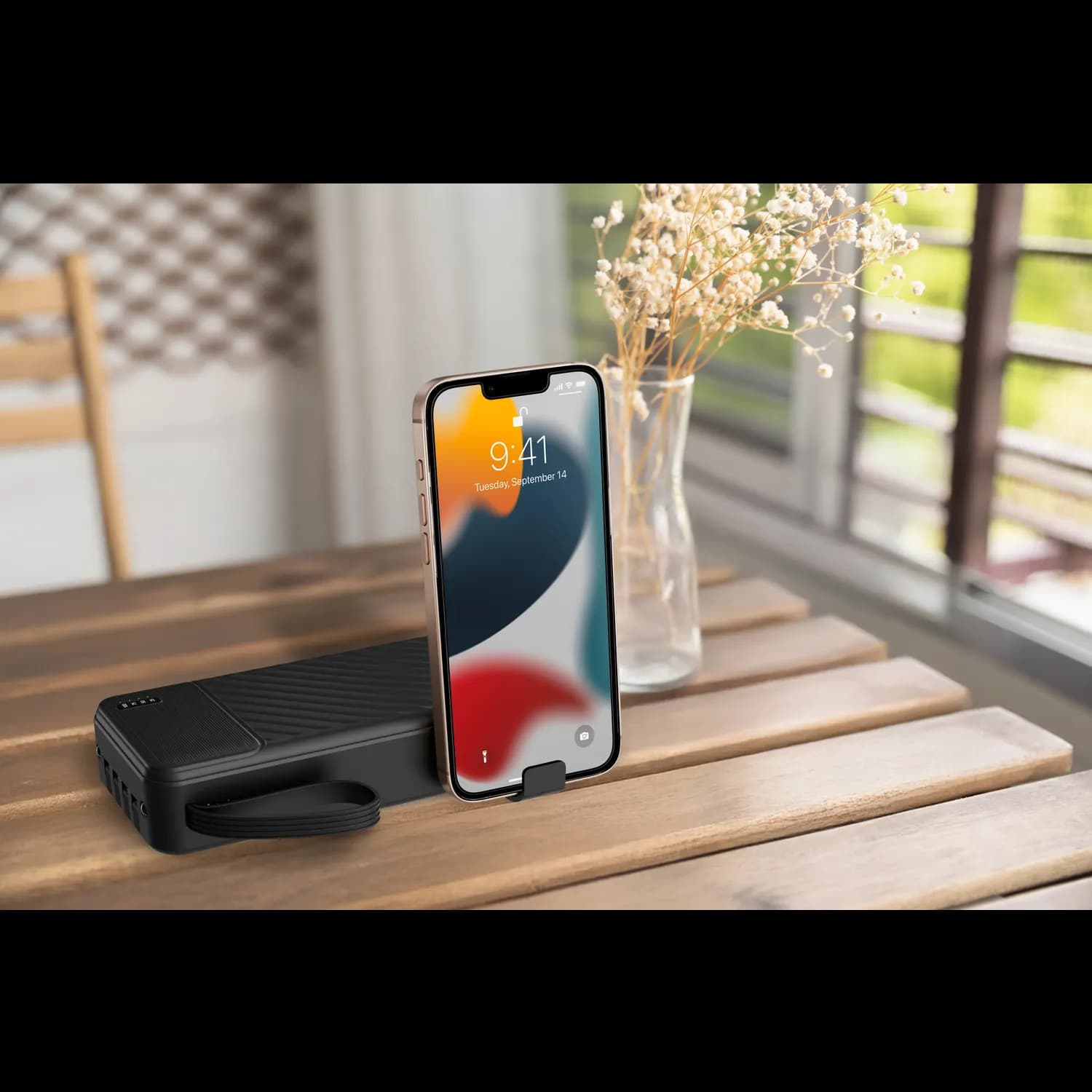 Porodo Power Bank - 20000mAh with Integrated Cables, Black 3