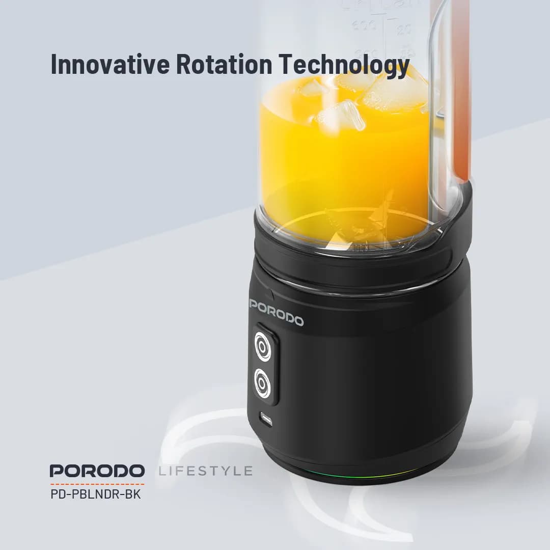 Porodo Lifestyle Dual Spin Clockwise & Reverse Portable Blender — Black 2