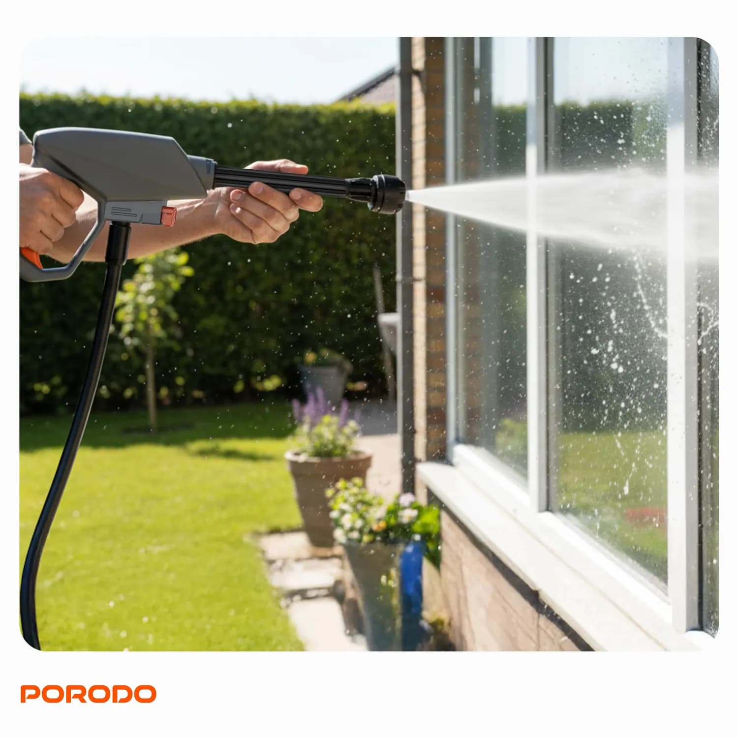 Porodo Cordless Pressure Washer - 15L Tank, Orange 3