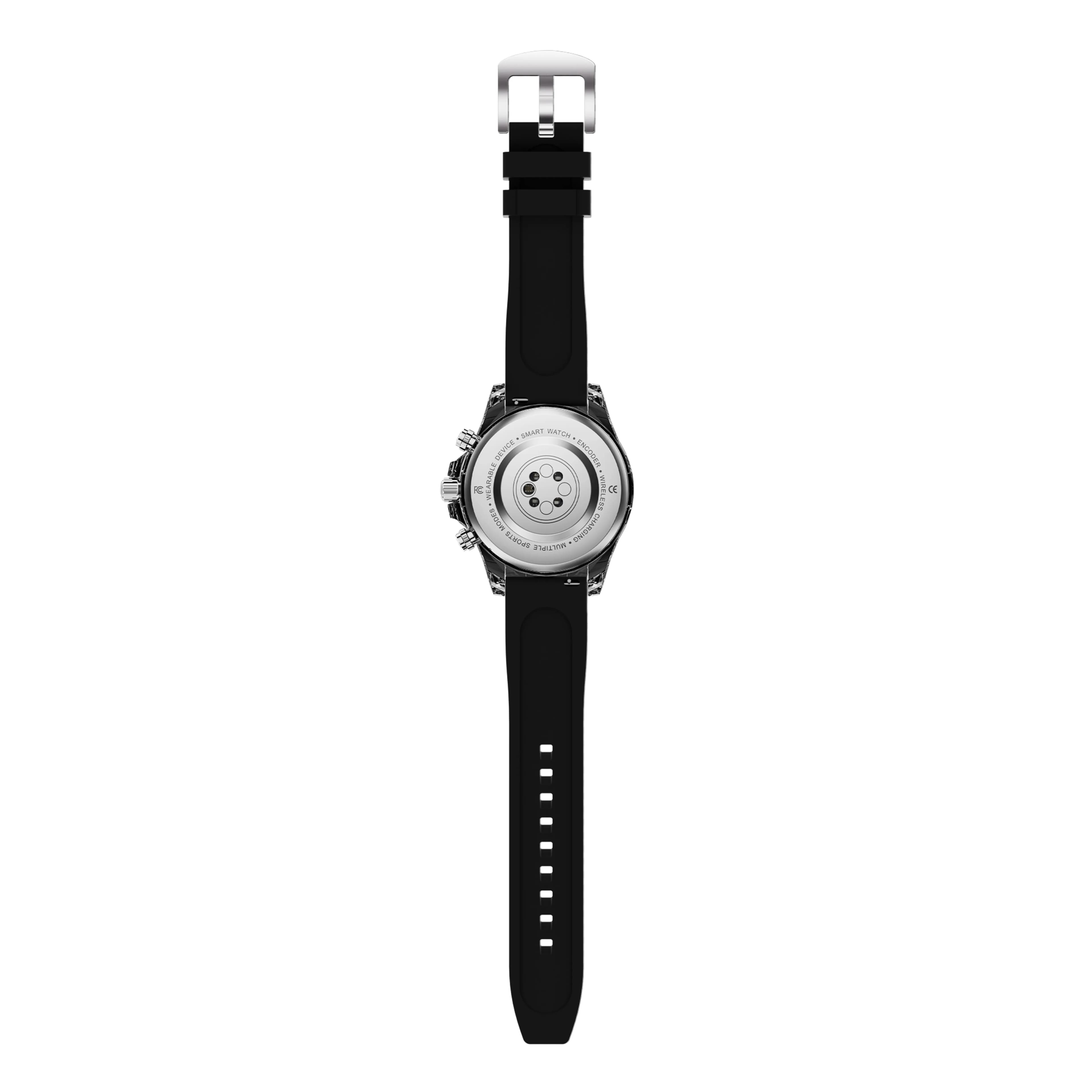Porodo RAYTONA Smart Watch With Silicone And Metal Strap — Black 4