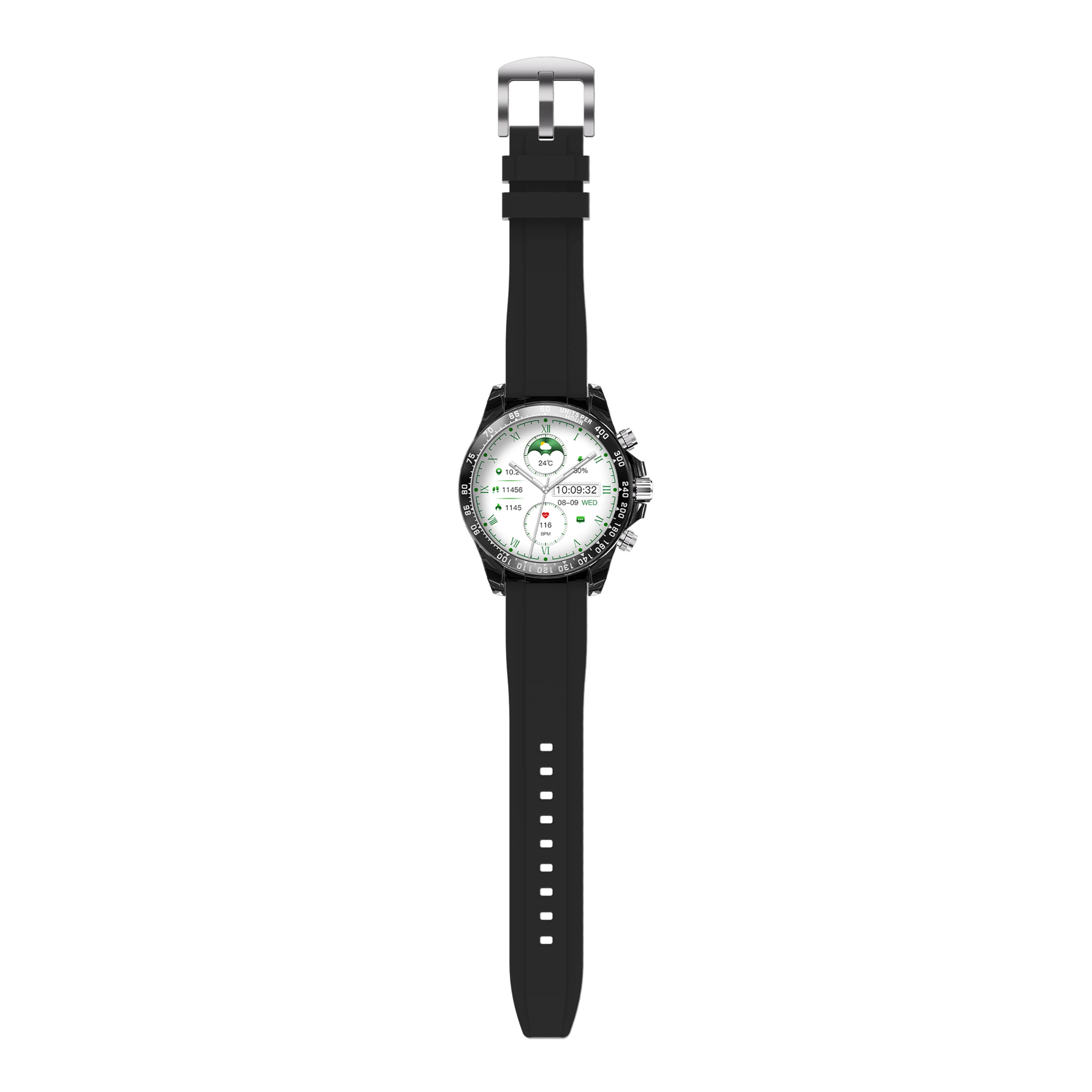 Porodo RAYTONA Smart Watch With Silicone And Metal Strap — Black 5