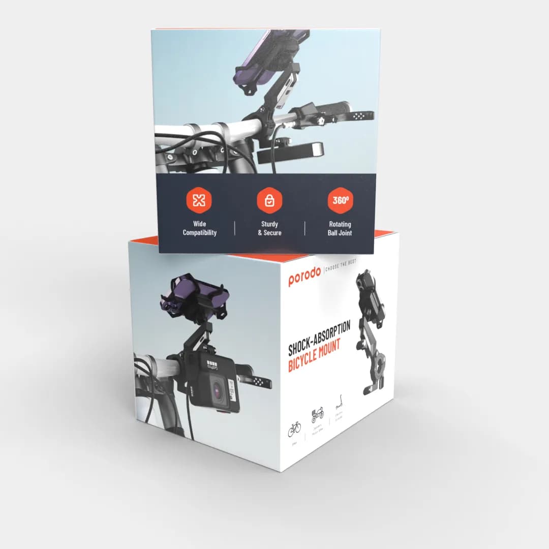 Porodo 360° Rotatable Bike Phone Mount - Black 1 Porodo 360° Rotatable Bike Phone Mount - Black 1