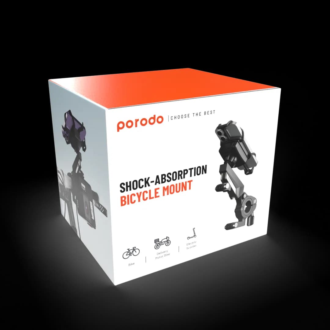 Porodo 360° Rotatable Bike Phone Mount - Black 2